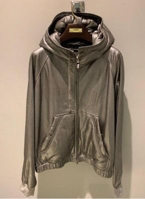 Tom Ford o1w1db11023 Leather Hoodie in Silver Size US L / EU 52-54 / 3 - 1 Thumbnail