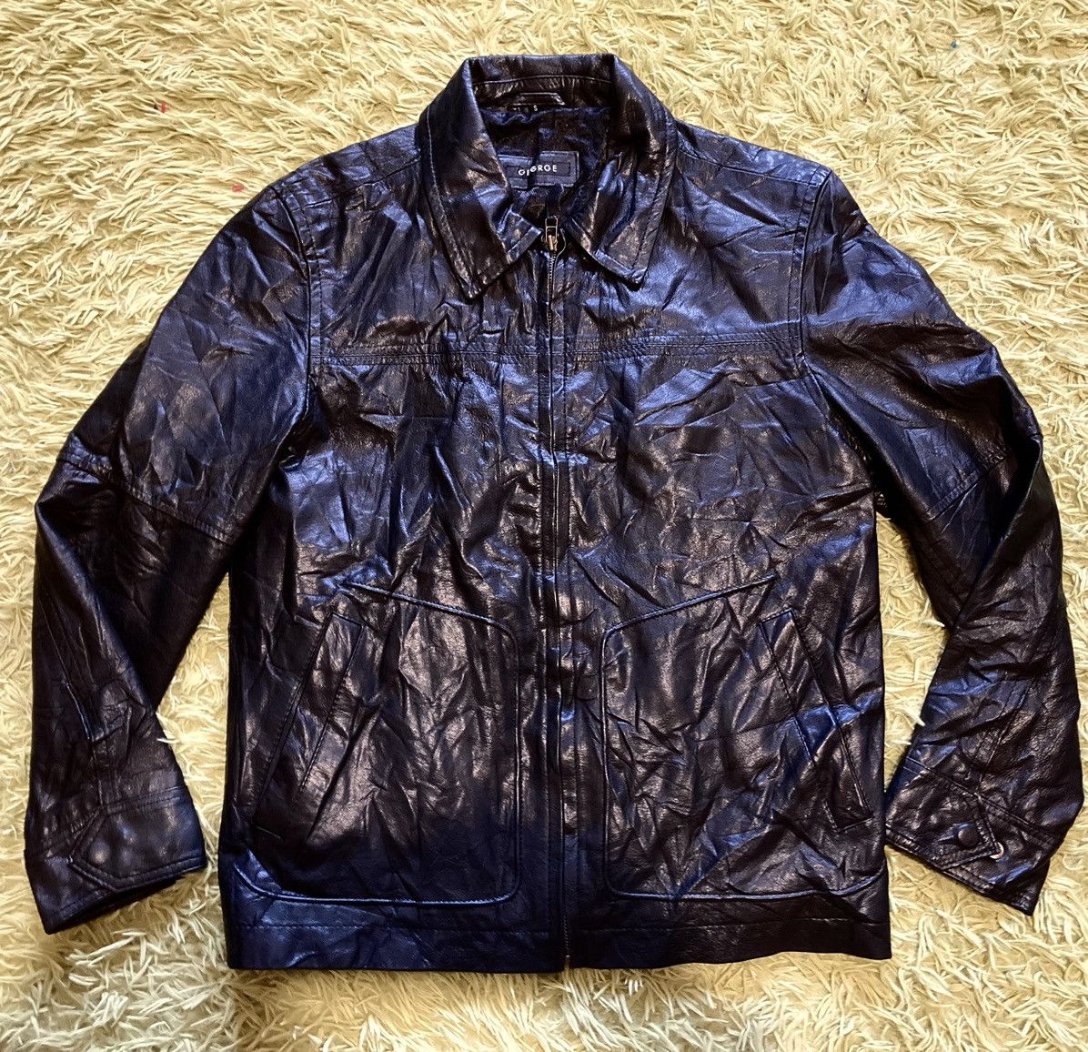 Vintage Black Leather Straight Jacket Size M / US 6-8 / IT 42-44 - 1 Thumbnail
