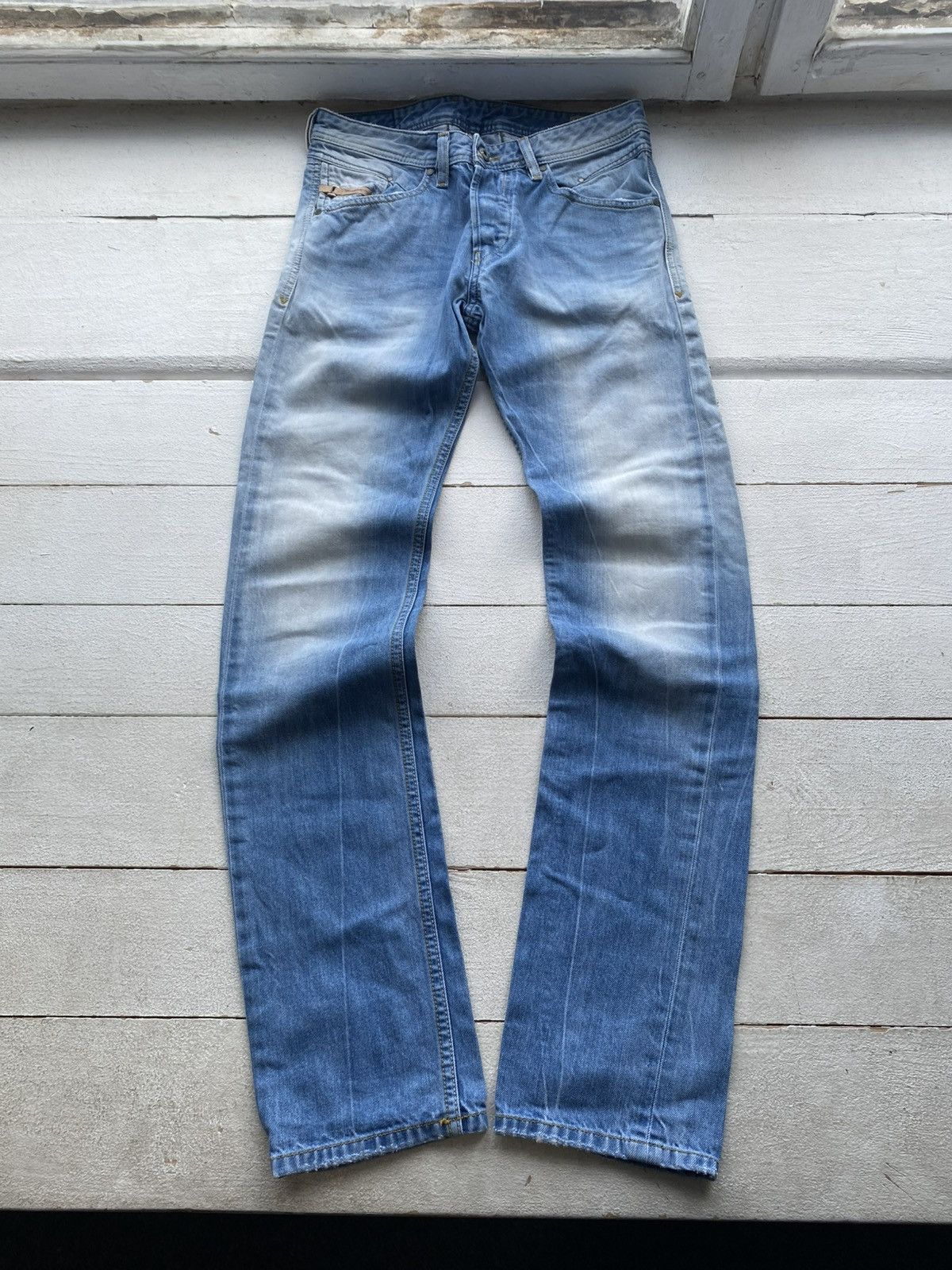 Diesel Luxury 00s Vntg Diesel Belther Slim Straight Jeans W27 Y2K Size 29" - 2 Thumbnail
