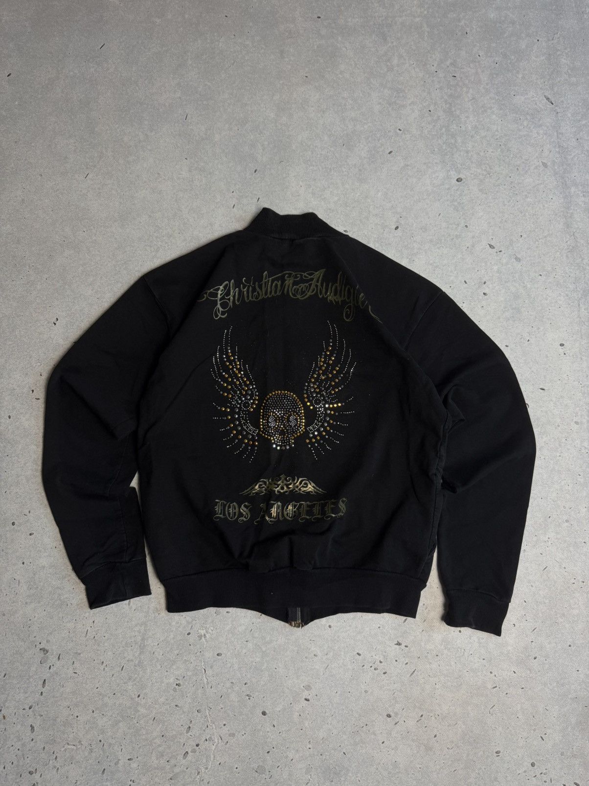 Christian Audigier Vintage Christian Audigier Y2K Skull Zip Hoodie Size S / US 4 / IT 40 - 1 Thumbnail