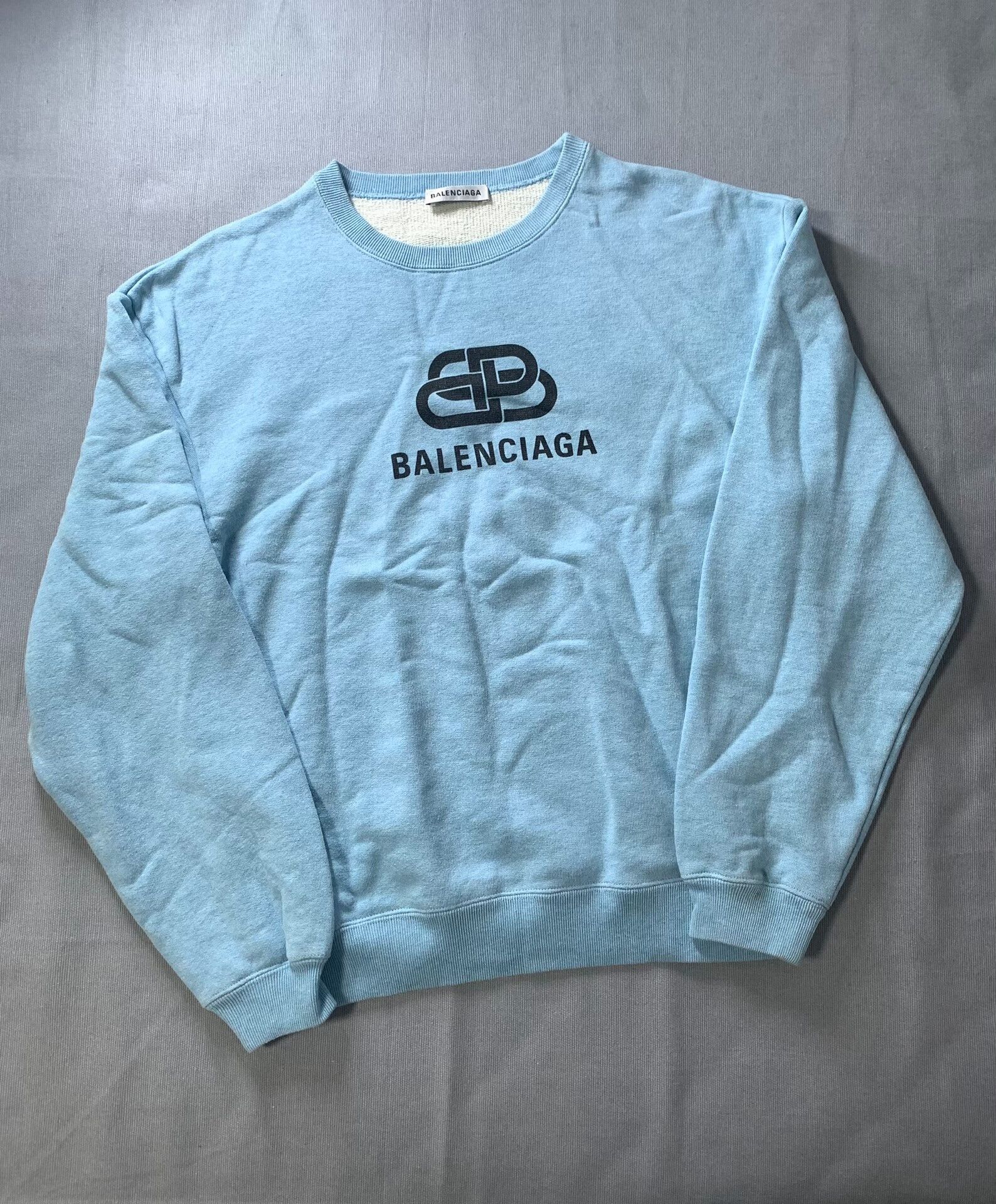 Balenciaga Balenciaga Lock Logo Blue Sweatshirt Size S / US 4 / IT 40 - 1 Thumbnail