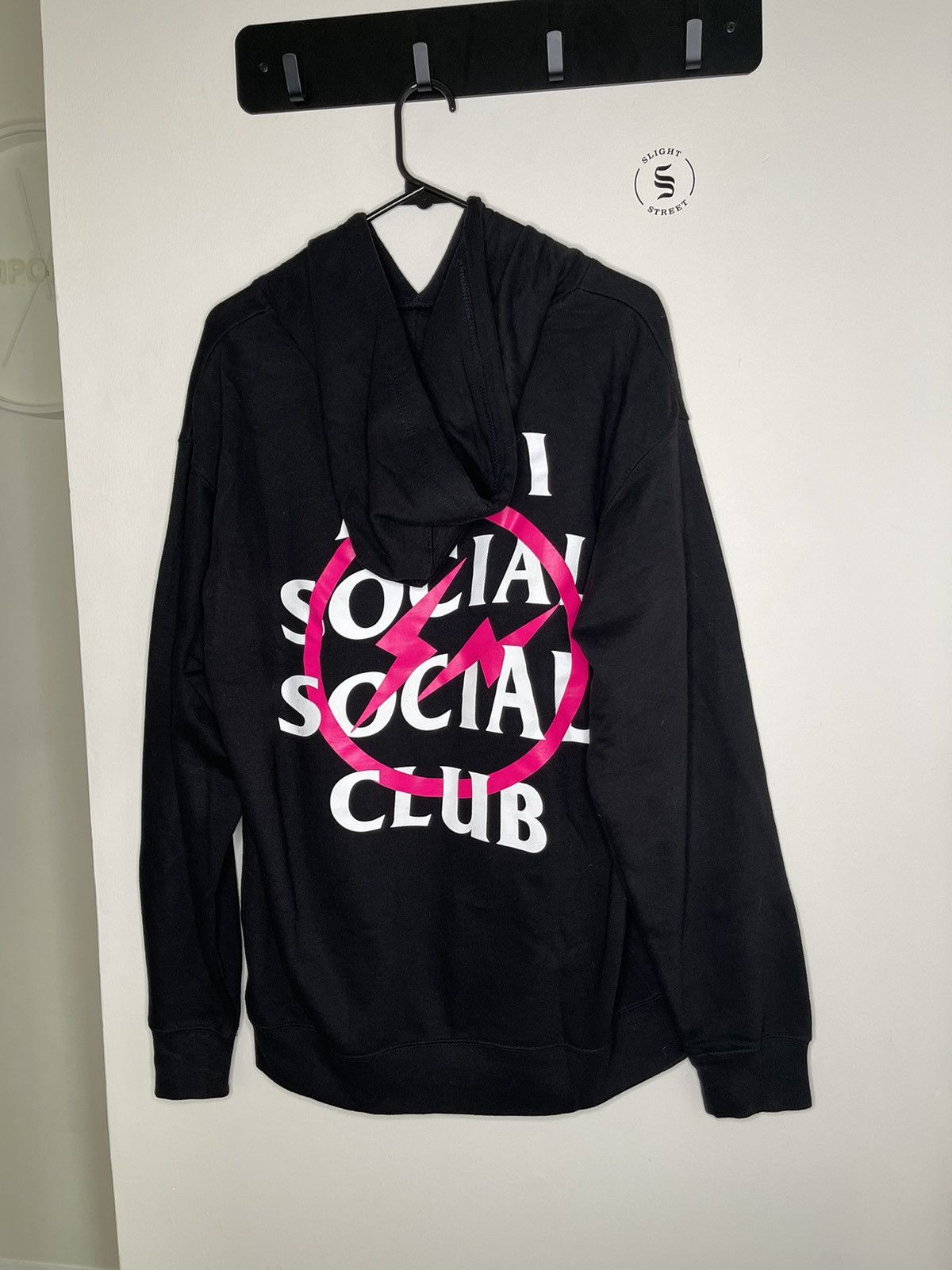 Anti Social Social Club Anti Social Social Club x Fragment Pink Bolt Hoodie  | Grailed