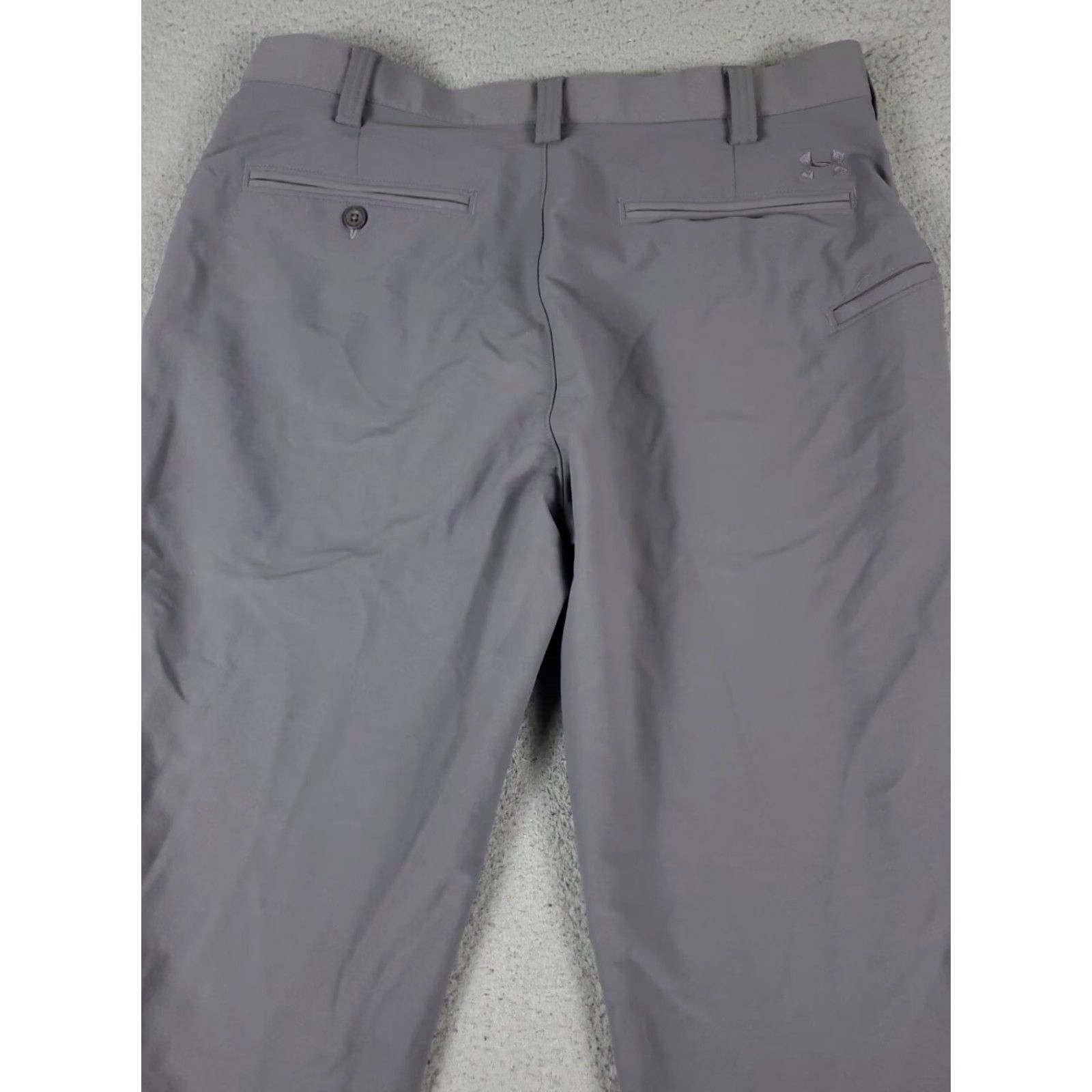 Under Armour Under Armour Chino Pants Mens 34x32 Gray Flat Front Golf Trousers Size US 34 / EU 50 - 7 Thumbnail