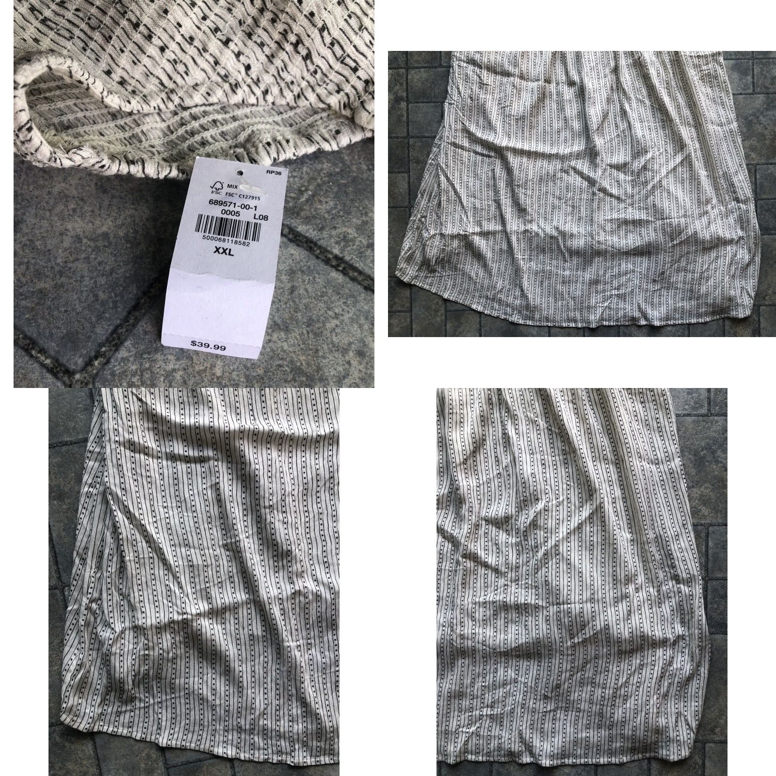Old Navy NWT Old Navy Cami Dress Women's 2XL Midi White Polyester Rayon Viscose Pockets Striped Pullover Summer Spring Fall Dress Size XXL / US 16-18 / IT 52-54 - 8 Thumbnail