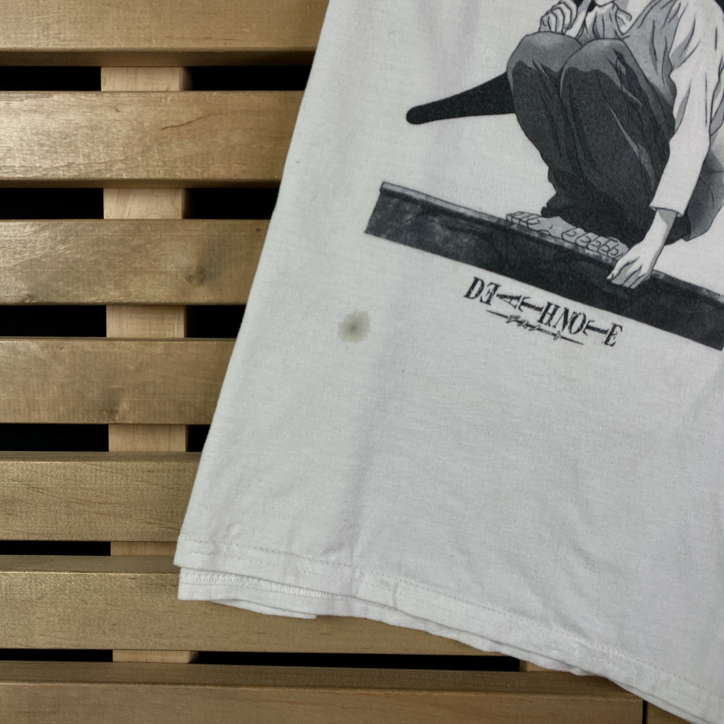 Anime Mens Vintage Anime T-Shirt Deadhnote Size S White Size US S / EU 44-46 / 1 - 3 Thumbnail