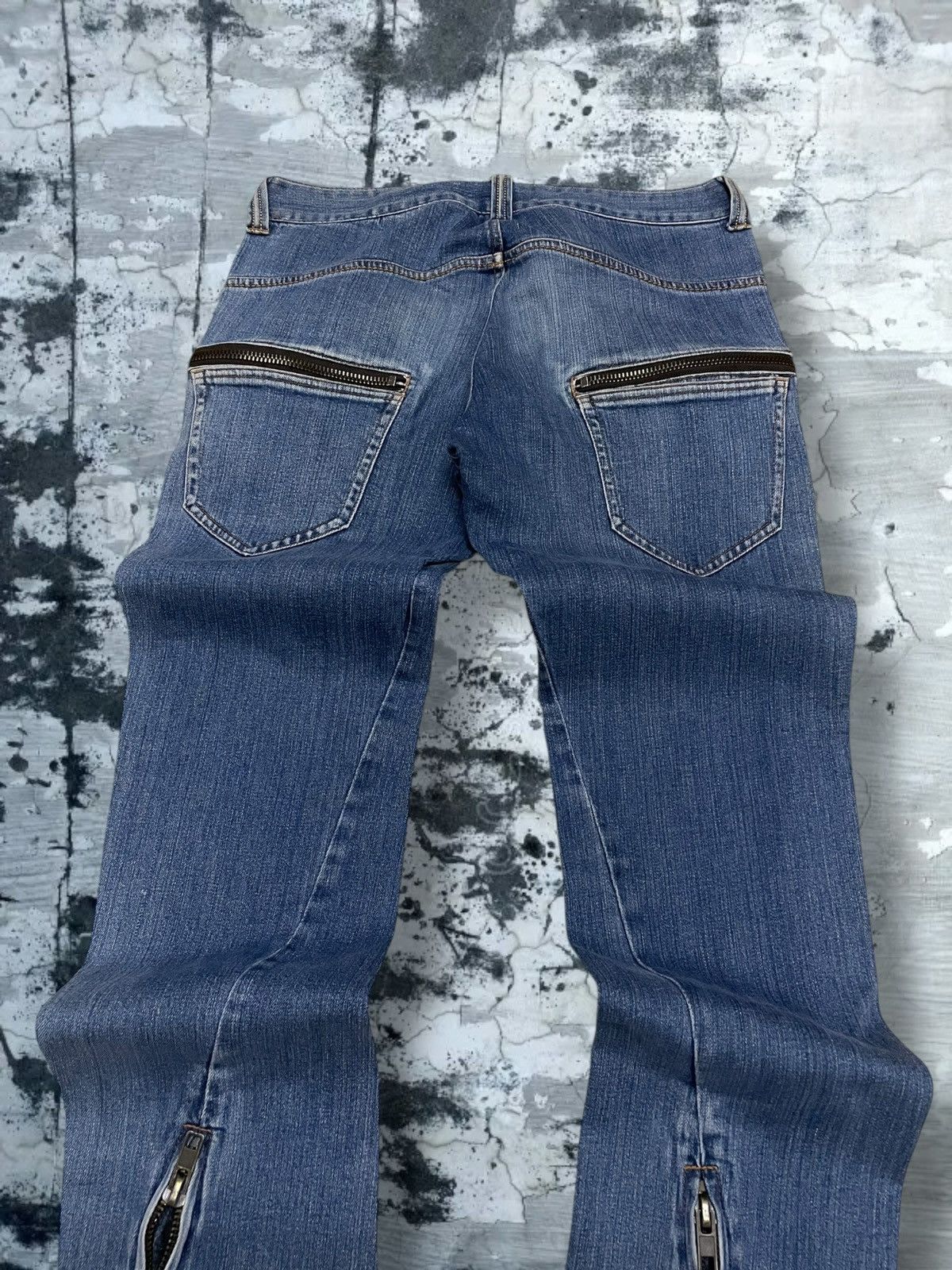 Vintage 1990s Japan Designer RageBlue Double Zip Blue Denim
