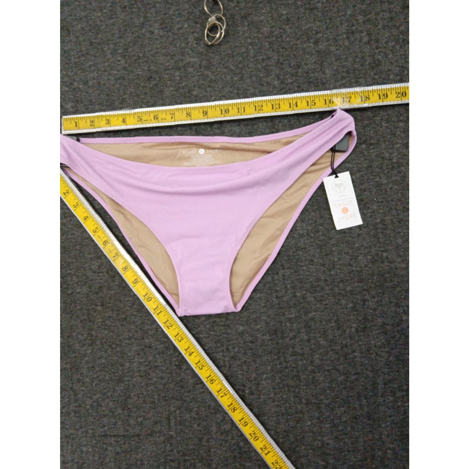Vintage Shade & Shore Bikini Bottom Swimsuit XL Purple Solid Nylon Spandex Women Beach 16-18 Adult Women's Bottom Strap Lined Lightweight Stretching Comfort Size 40" / US 18 - 4 Thumbnail