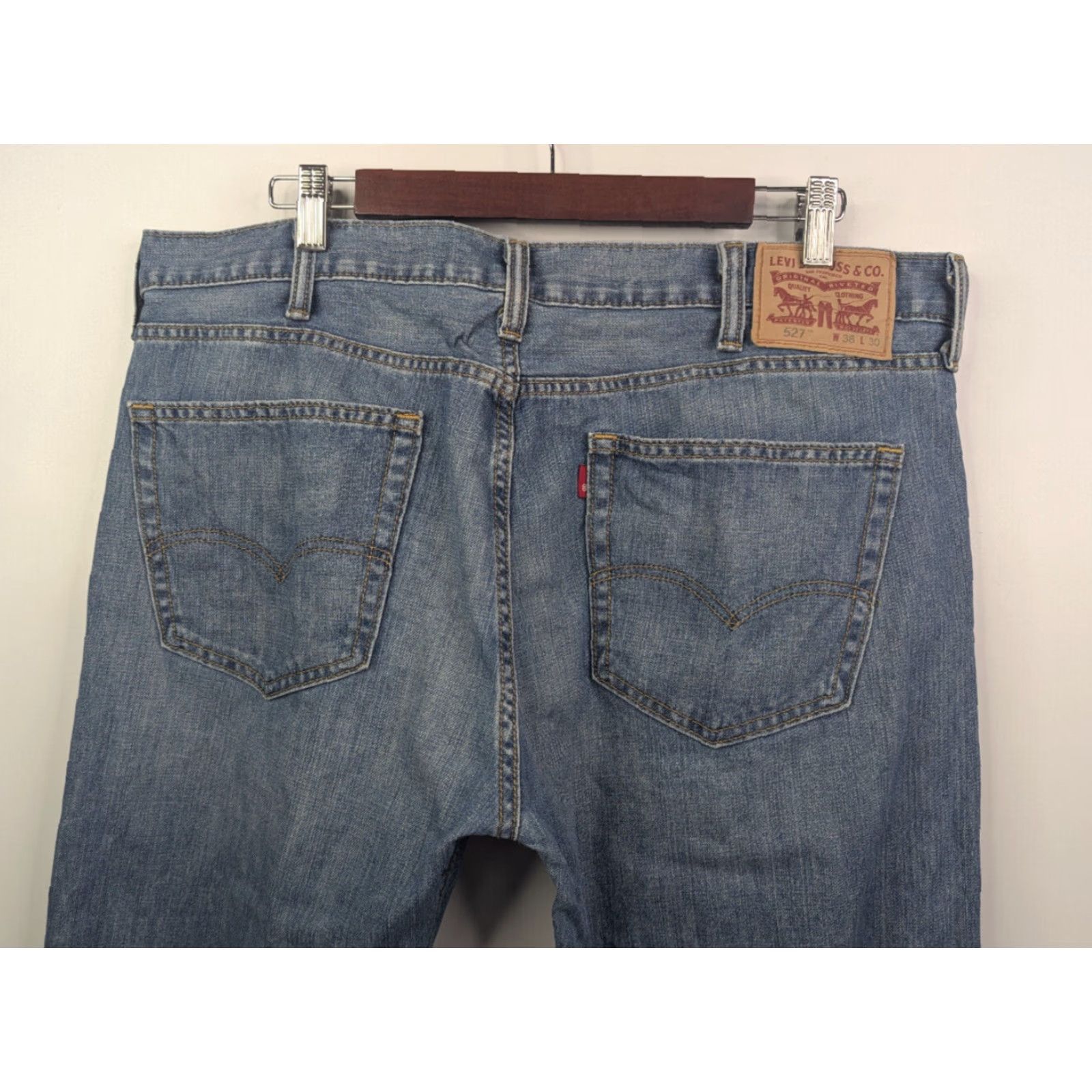 Levi's Levi's 527 Jeans Mens Denim Boot Cut 527 Series 5-Pocket Design Distressed Blue 38x30 Casual Vintage Not N/A Size US 38 / EU 54 - 4 Thumbnail