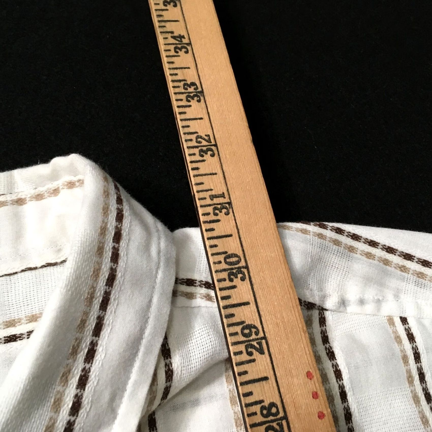 Anchor Blue Anchor Blue Shirt Men's XL White brown Stripes Short Sleeve Embroidered Size US XL / EU 56 / 4 - 5 Thumbnail