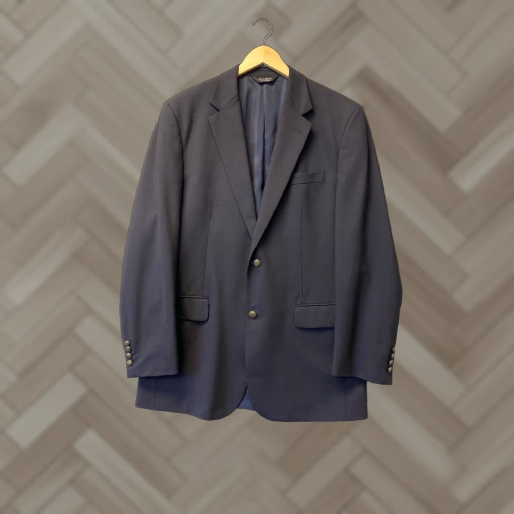 Jos. A. Bank VINTAGE Jos. A. Bank Blazer 42L Navy Blue Notch Lapel Sport Coat Mens Size 42R - 1 Thumbnail