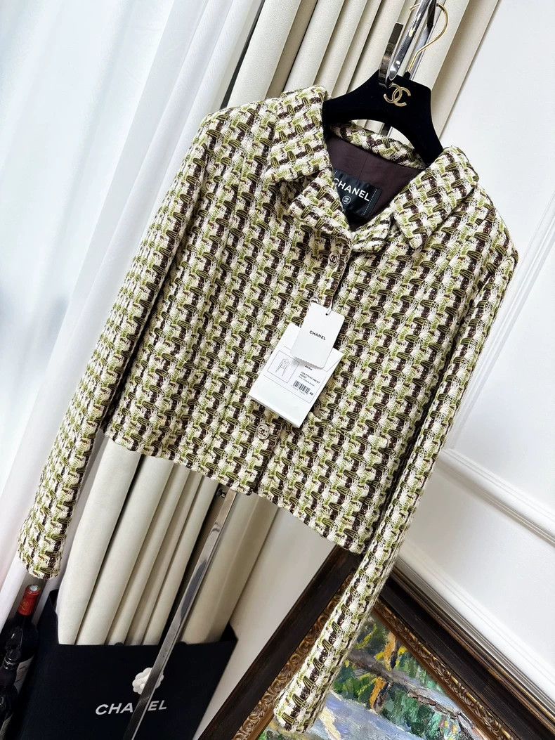Chanel Chanel 23A Dallor series mixed-color yellow-brown tweed kn Size S / US 4 / IT 40 - 1 Thumbnail