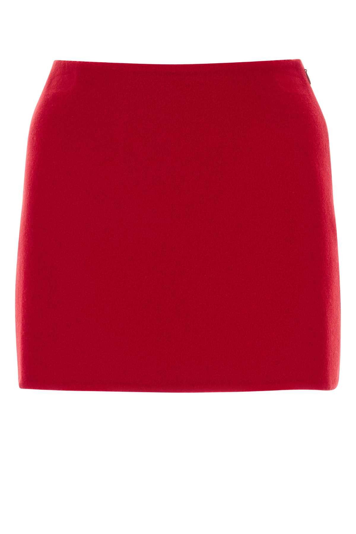 Ermanno Scervino Red Felt Mini Skirt | Grailed