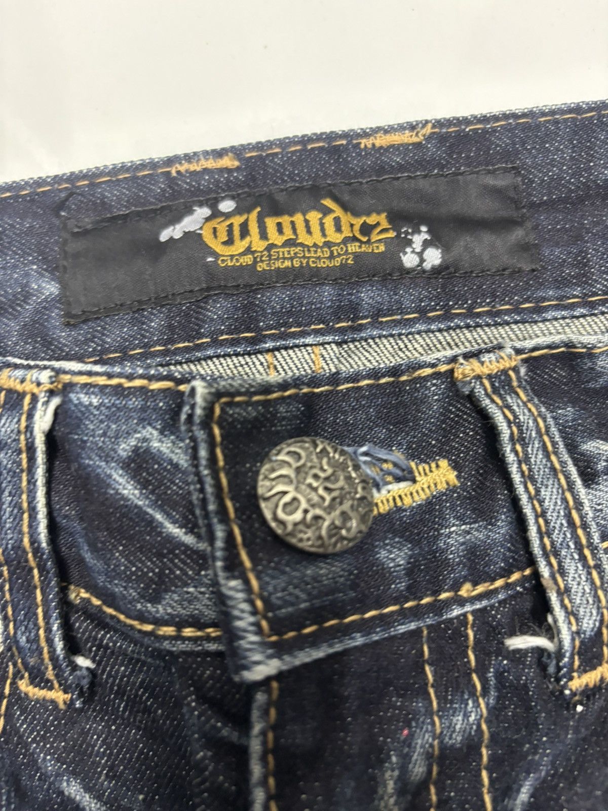 Affliction 🔥Vintage Skulls Denim Cloud72 Distressed Denim Jeans Lgb Size US 30 / EU 46 - 11 Thumbnail