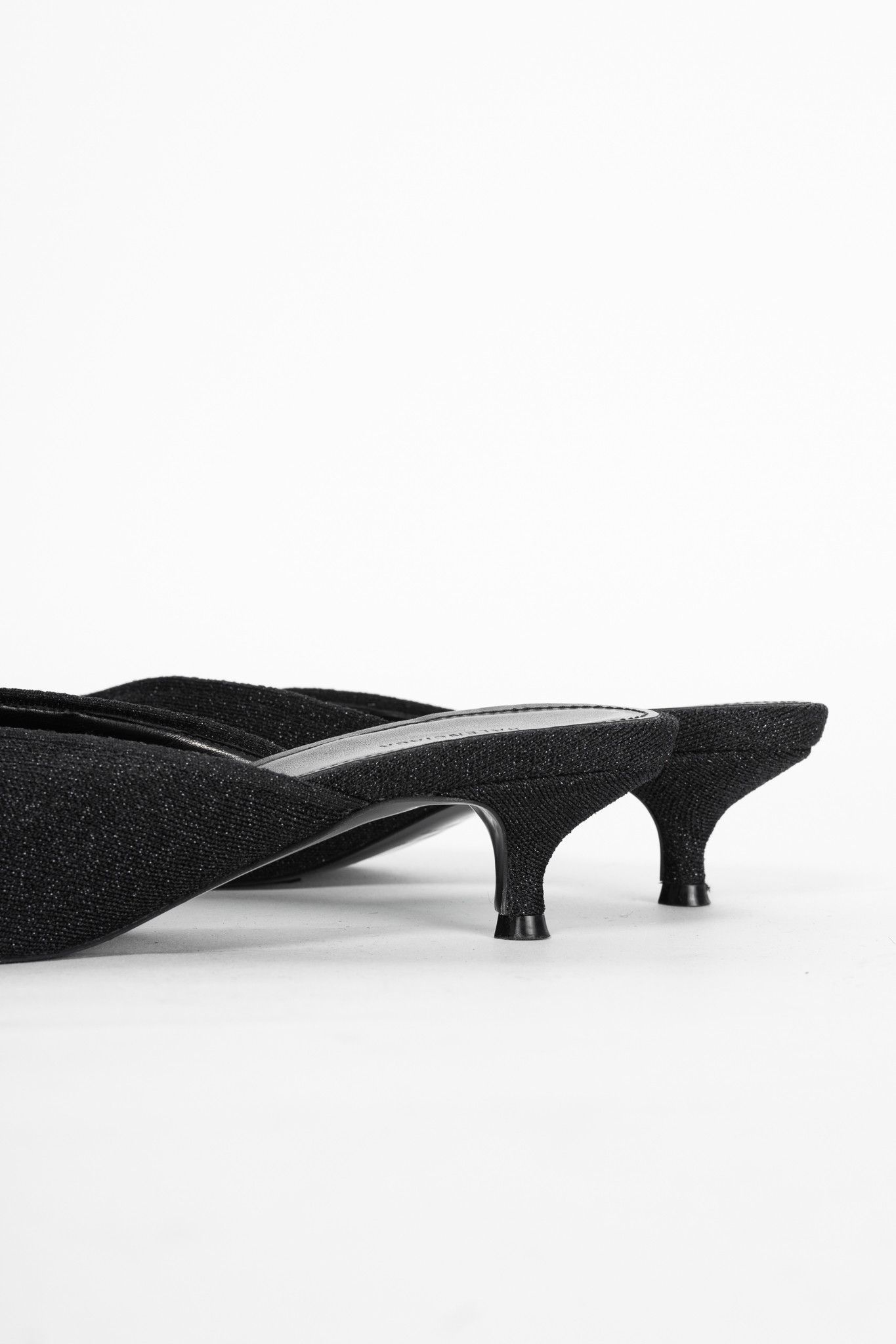 Balenciaga Balenciaga Black Glitter Knit Pointed-Toe Knife Mules Size US 7.5 / IT 37.5 - 8 Thumbnail