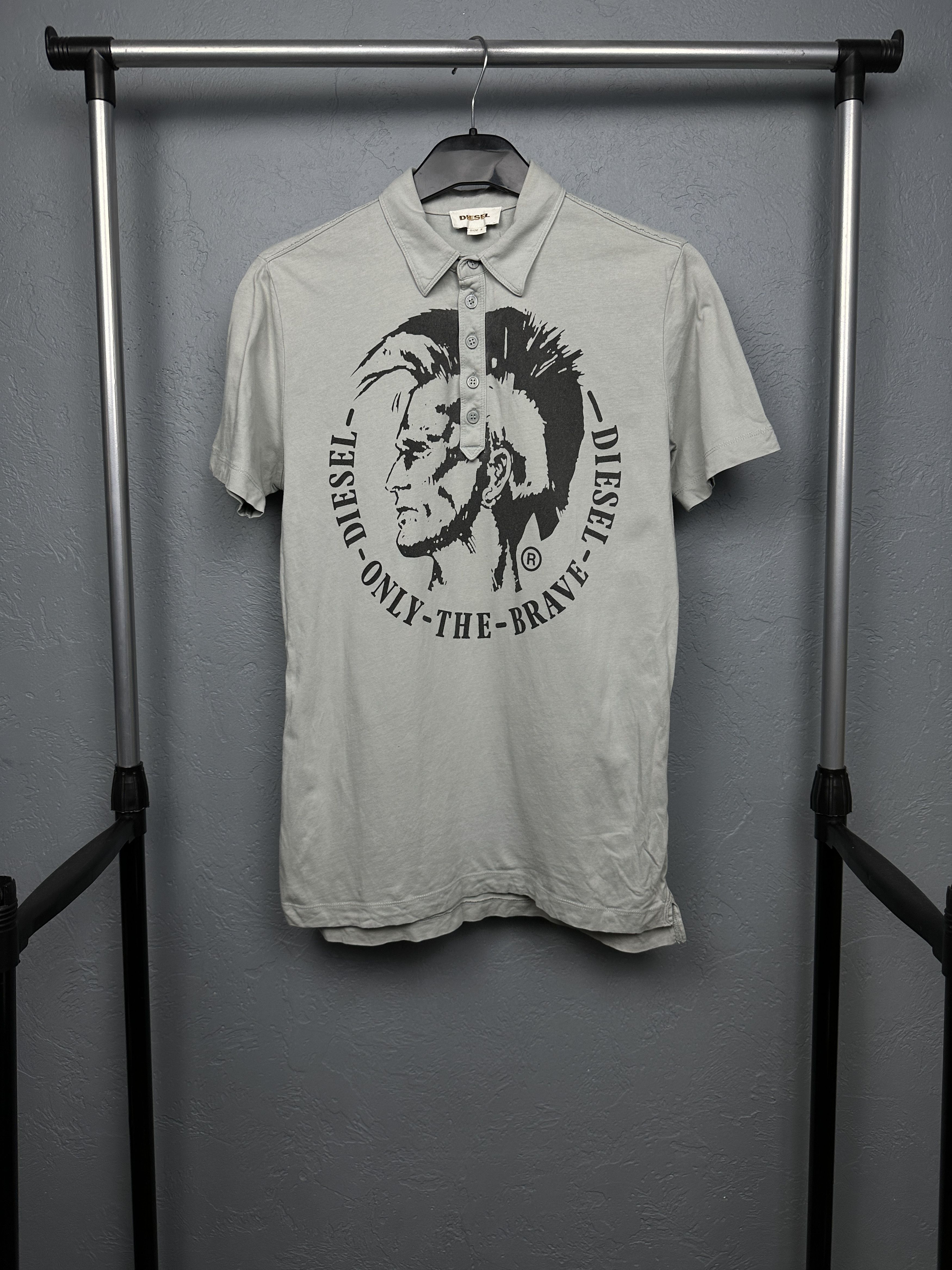 Diesel × Vintage Diesel Vintage Mens Punk Logo Polo Shirt Size US S / EU 44-46 / 1 - 1 Thumbnail