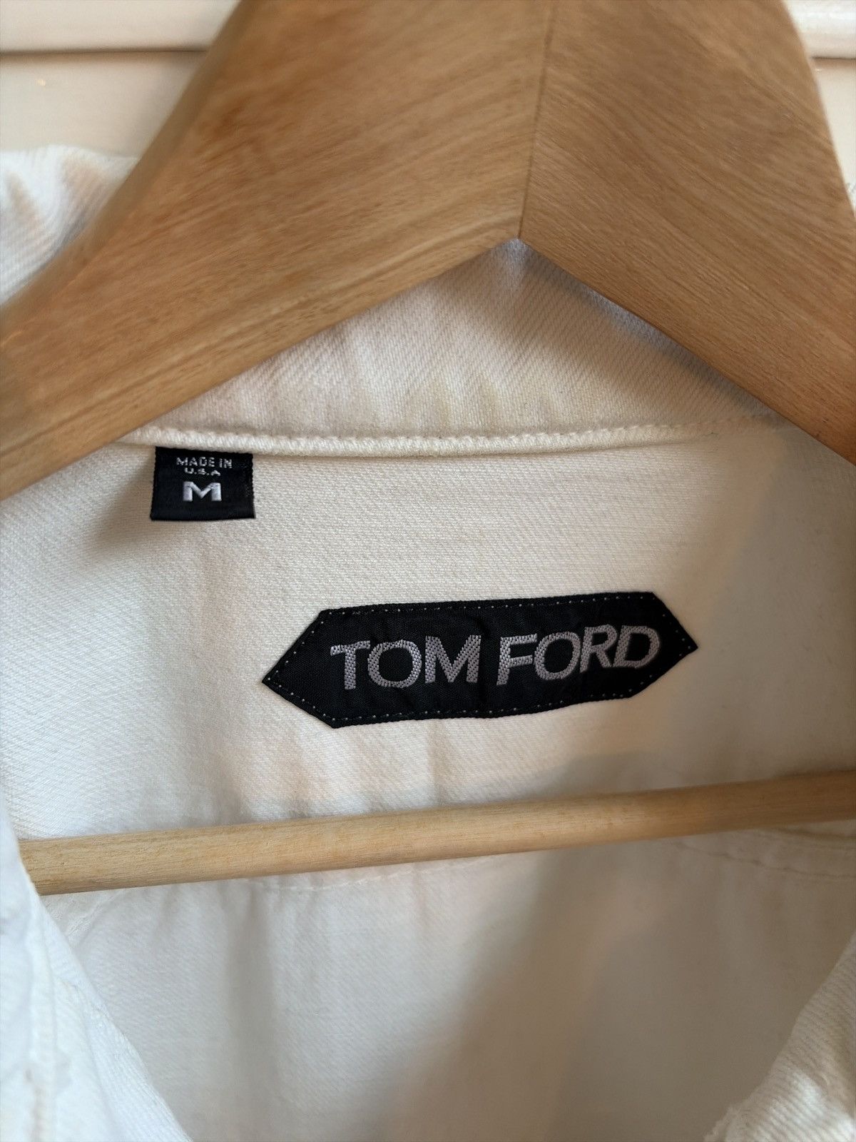 Tom Ford TF Tom Ford White Denim Jacket Size Medium Size US M / EU 48-50 / 2 - 3 Thumbnail