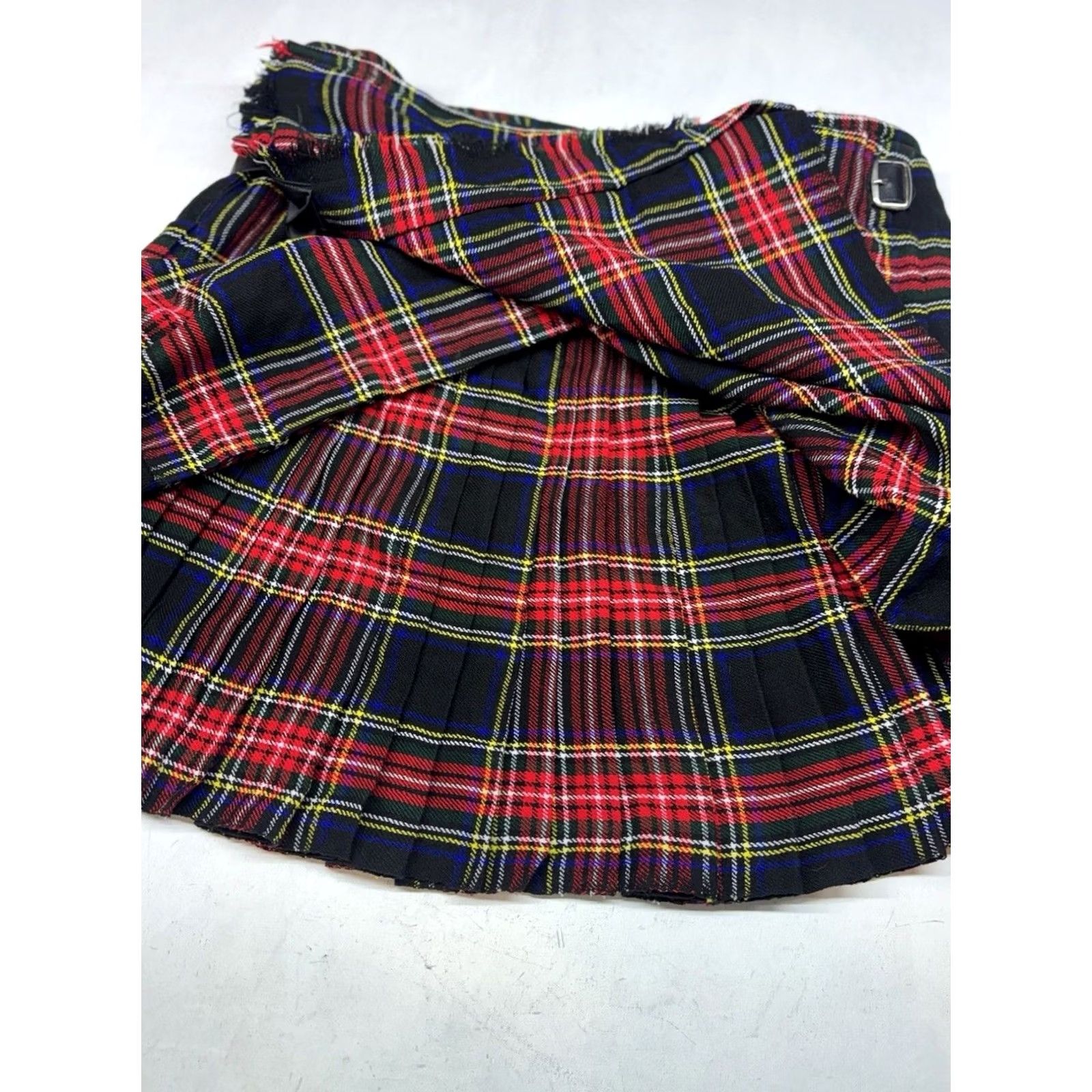 Vintage VINTAGE? Scotish Design Tartan Kilt Plaid Check Pattern Red Black Mens 46 Buckle Strap Size 46 - 4 Thumbnail