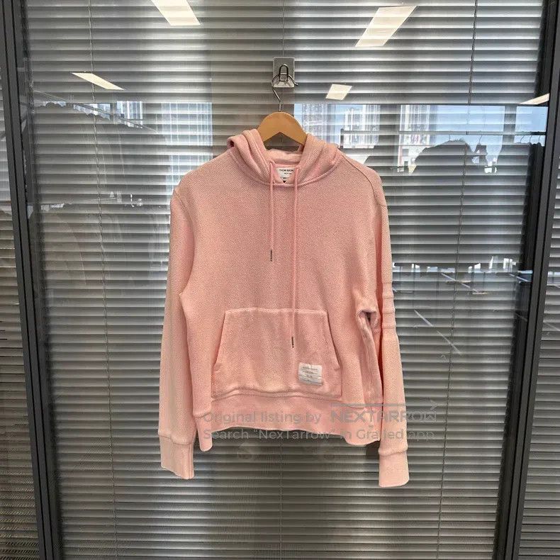 Thom Browne Thom Browne Cherry Blossom Pink Knit Hooded Sweatshirt Size US M / EU 48-50 / 2 - 1 Thumbnail