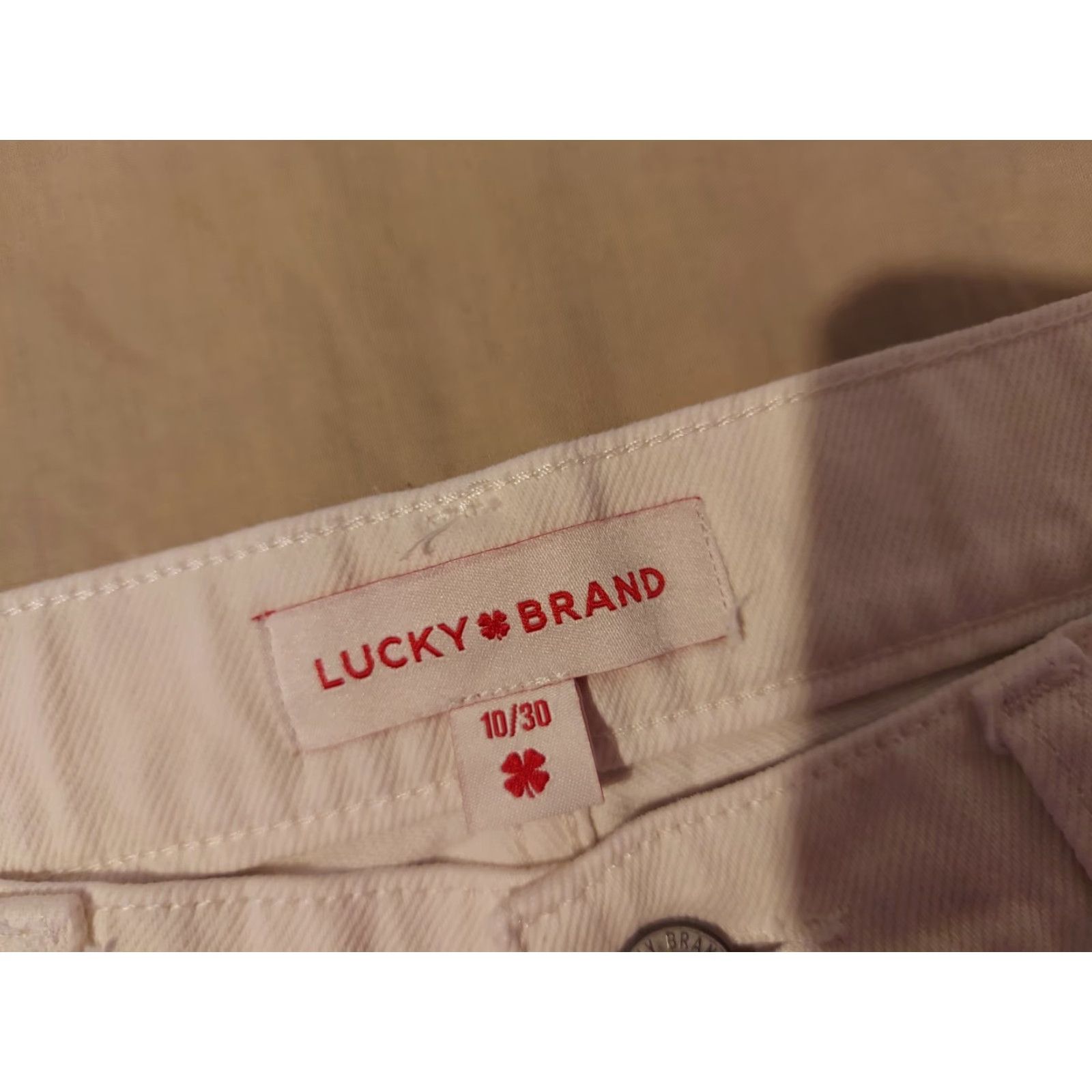Lucky Brand VINTAGE Lucky Brand Jeans Womens 10 30 White Cropped 90s High Rise Denim Pant Baroque Womens Size 32" / US 10 / IT 46 - 5 Thumbnail
