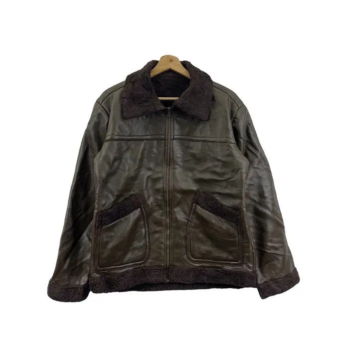 Vintage Vtg ROLLER GEAR CANADA Shearling Bomber Leather Jacket Size US M / EU 48-50 / 2 - 1 Thumbnail
