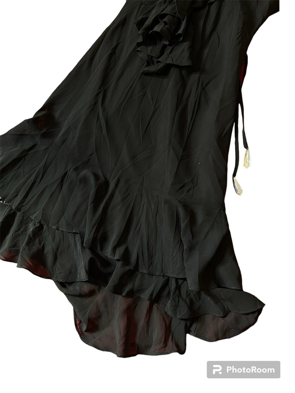 Japanese Brand Asymmetric lace ruffle maxi dress 🖤🧛🏻‍♀️ Size S / US 4 / IT 40 - 5 Thumbnail