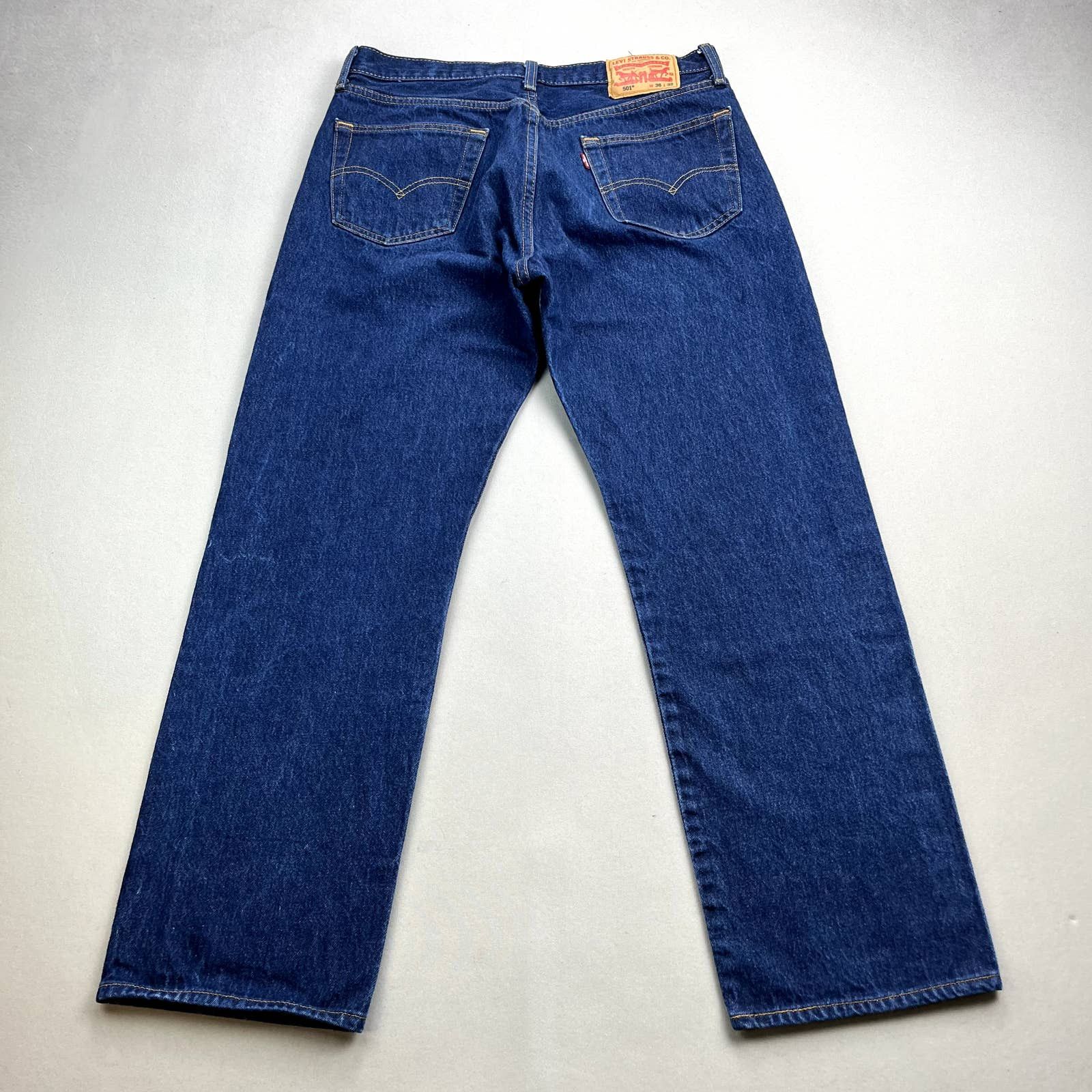Levi's Levis 501 Jeans Mens 36x32 Blue Denim Original Straight Fit ...