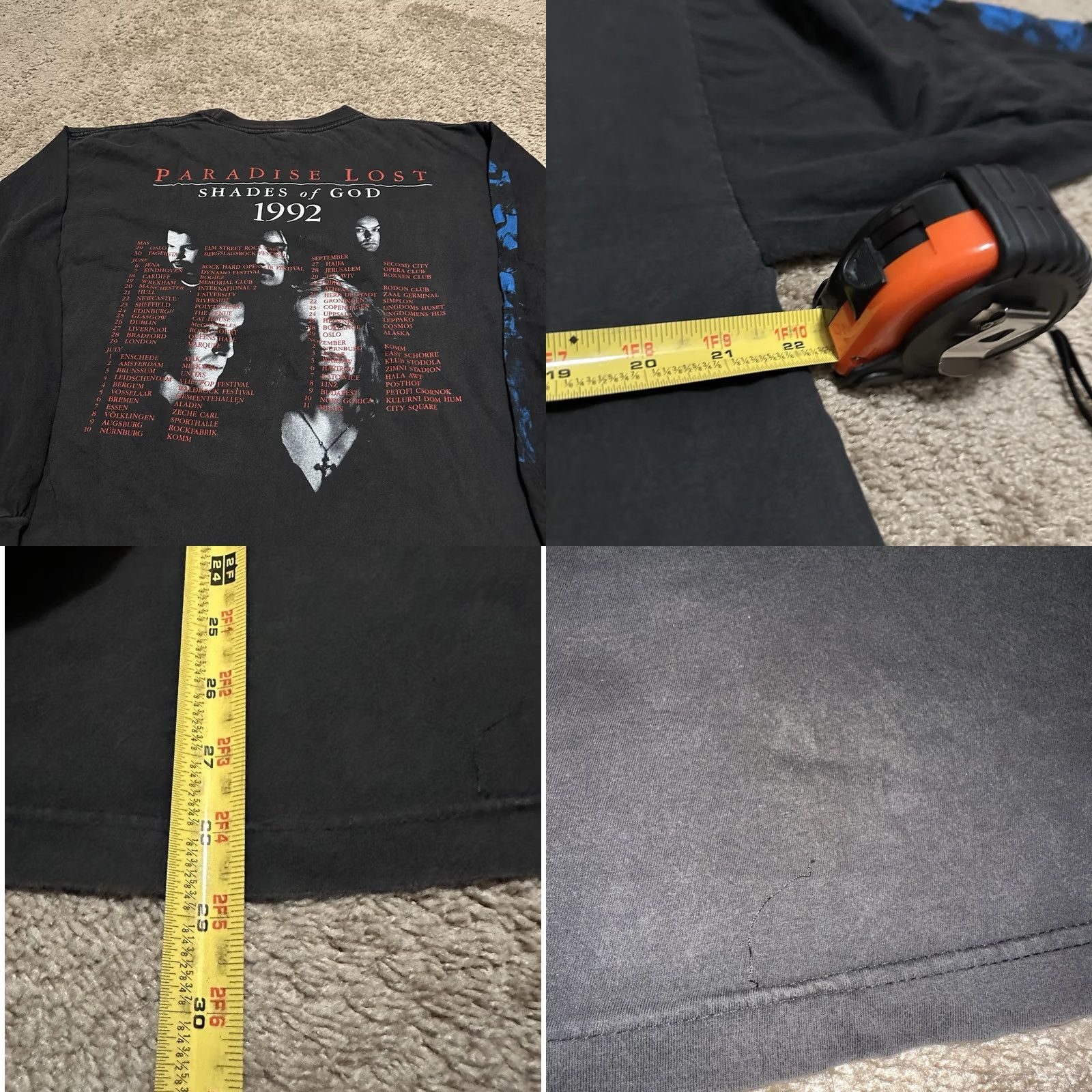 Paradise VINTAGE Paradise Lost Shirt Mens XL Black Long Sleeve 1992 Graphic Print Crew Neck Band Music Gothic Metal Shades of God Tour Size US XL / EU 56 / 4 - 8 Thumbnail
