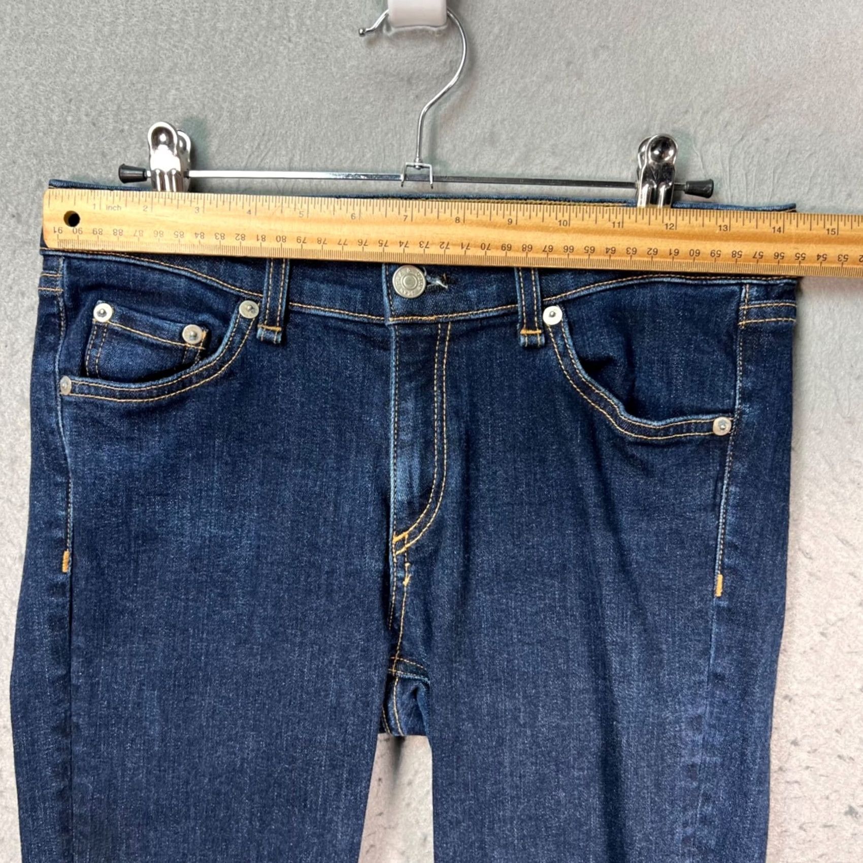 Rag & Bone rag & bone Jeans Womens Size 29 Elephant Bell Flare Dark Wash Cotton Denim 5-Pocket Regular Inseam 32 Blue Vintage No Size 29" - 6 Thumbnail