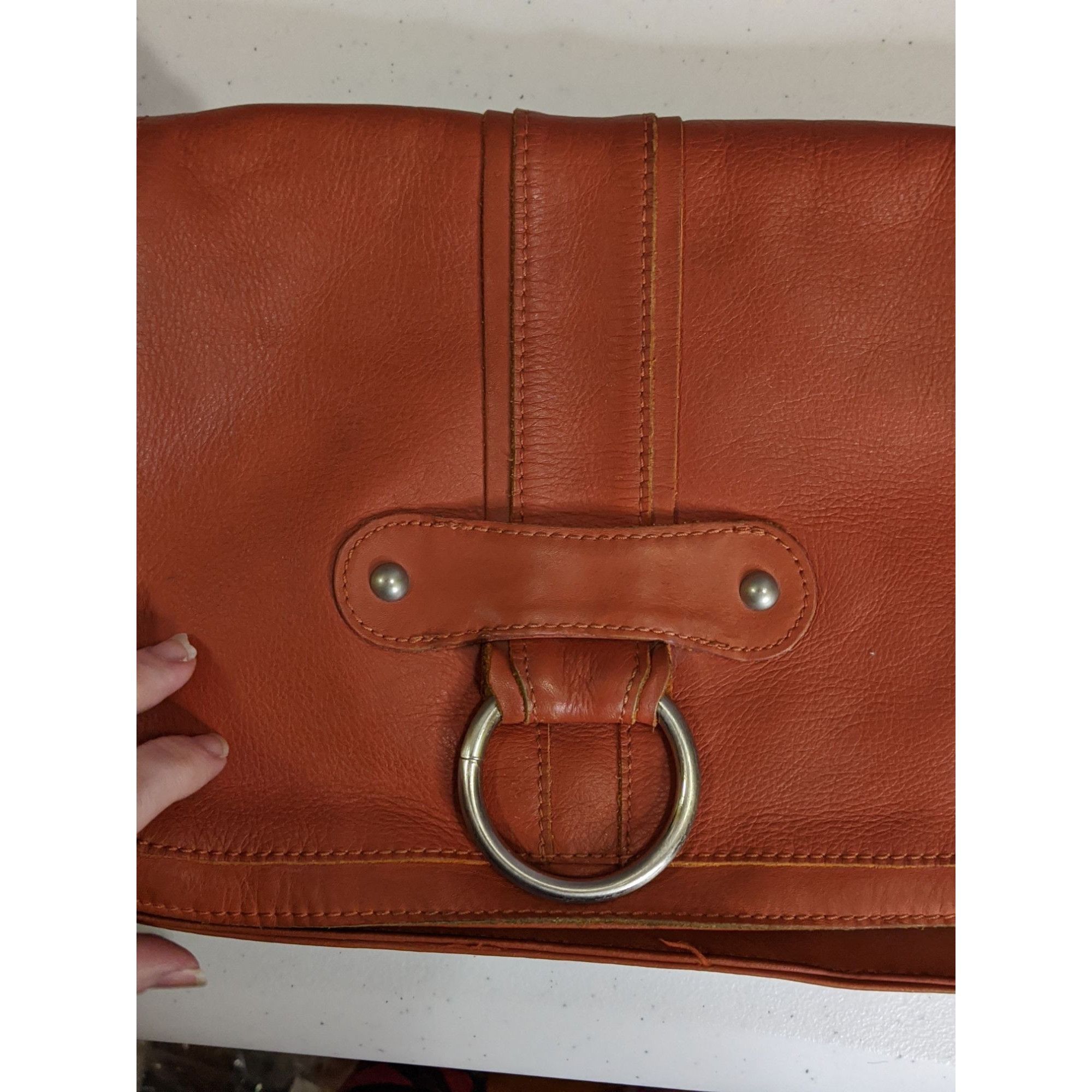 St. Johns Bay St. Johns Bay Rust Orange Leather Shoulder Bag Size ONE SIZE - 9 Thumbnail