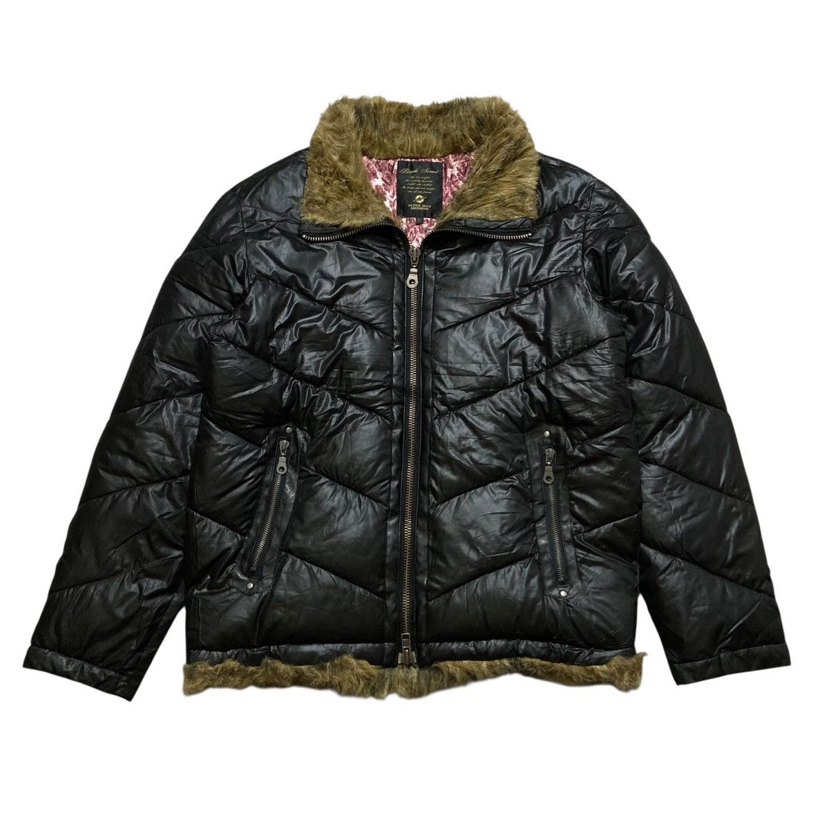 BEACH SOUND - Japanese Fur Puffer Leopard Jacket Vkei Style 