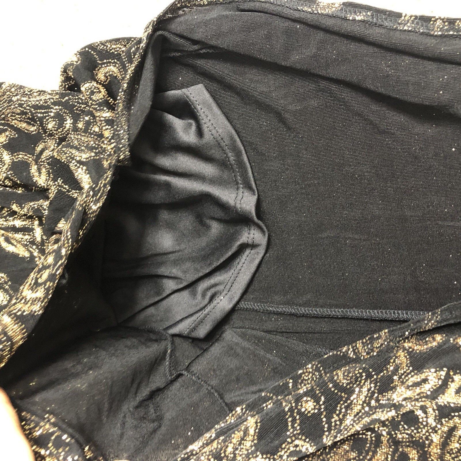 Other Cameo Women Black Sparkle Gold Wire Plunge V Neck Maxi Sz S Size S / US 4 / IT 40 - 15 Thumbnail