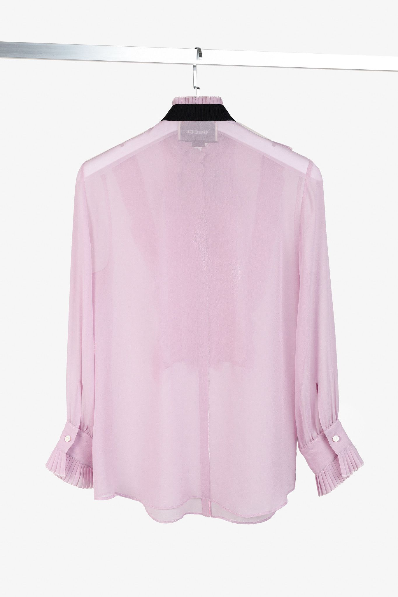 Gucci Gucci Resort 2016 Pink Silk Pleated Ruffle Tie-Neck Shirt Size M / US 6-8 / IT 42-44 - 2 Thumbnail