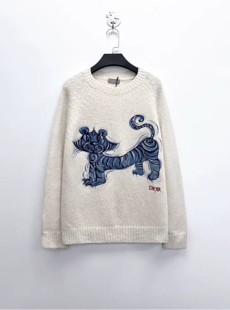 Dior Dior x Kenny Scharf Tiger Embroidered Sweater Size US S / EU 44-46 / 1 - 1 Thumbnail