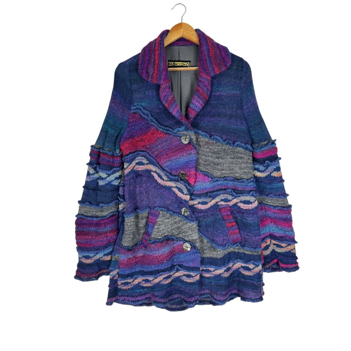 Japanese Brand ☀️M & KYOKO PATCHWORK KNITWEAR WOMEN JACKET LIKE KAPITAL Size M / US 6-8 / IT 42-44 - 1 Thumbnail