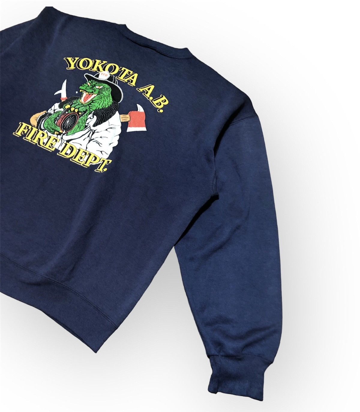 Vintage Rare Vintage 80s Yakota A.B Fire Dept sweat firefighter Size US XL / EU 56 / 4 - 1 Thumbnail