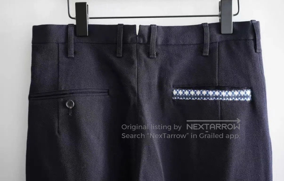 Yohji Yamamoto Blue Casual Pants with Patterned Pocket Detail. Size US 34 / EU 50 - 1 Thumbnail
