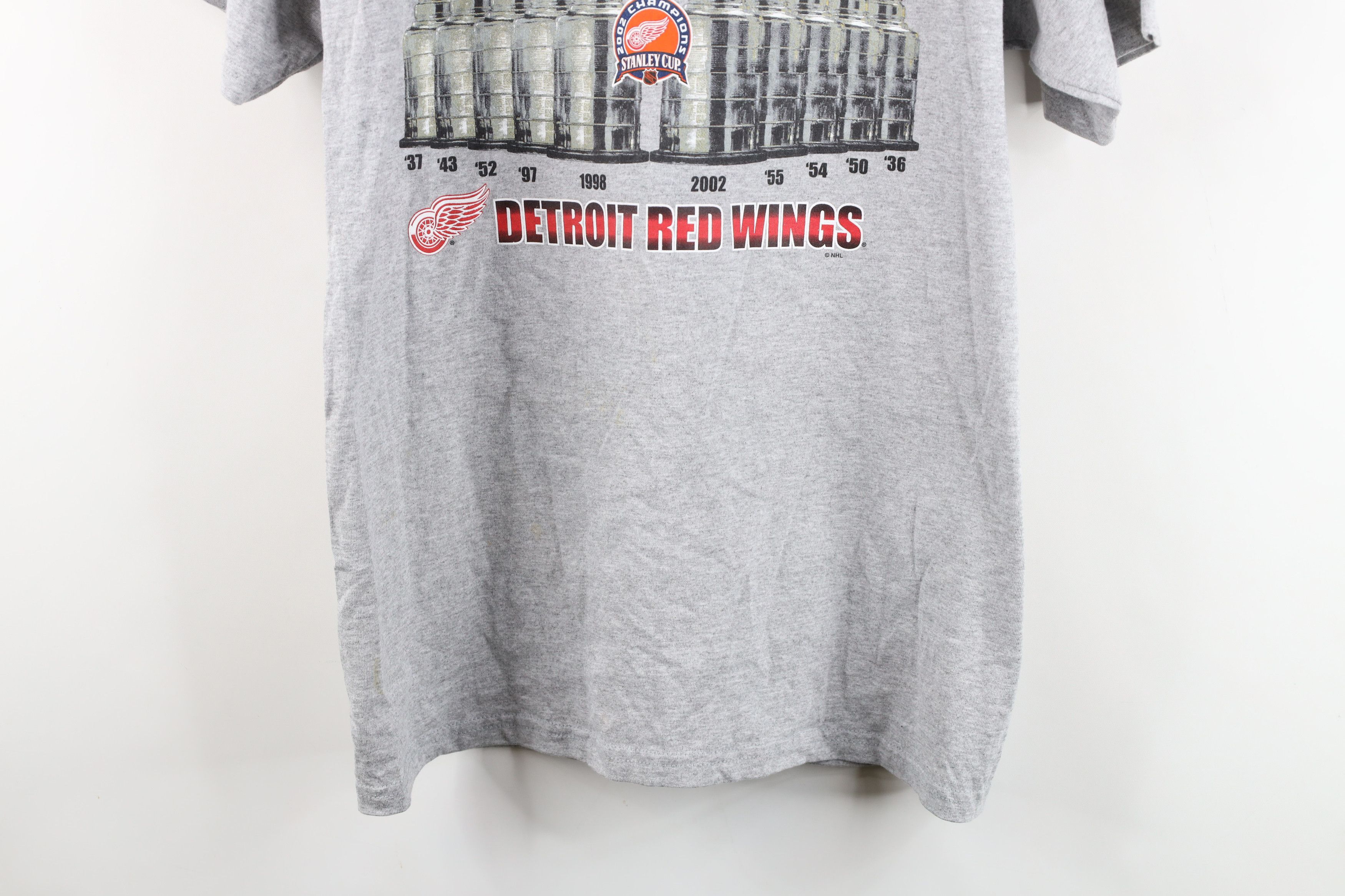 Vintage Vintage Cup Champs Detroit Red Wings Hockey T-Shirt Gray Size US L / EU 52-54 / 3 - 3 Thumbnail