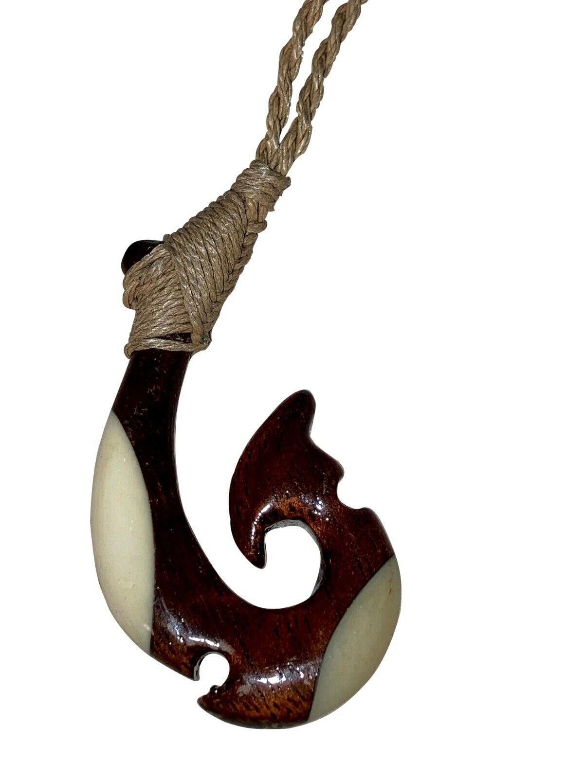 Other Hawaiian Hand Made Wood and Bone Hook Necklace Size ONE SIZE - 2 Thumbnail