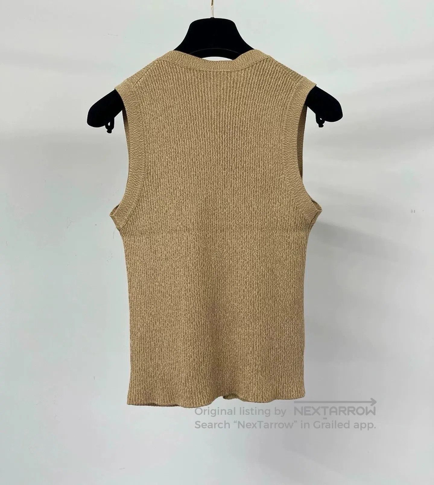 Prada Prada Khaki Triangle Logo Knit Vest. Size M / US 6-8 / IT 42-44 - 2 Thumbnail