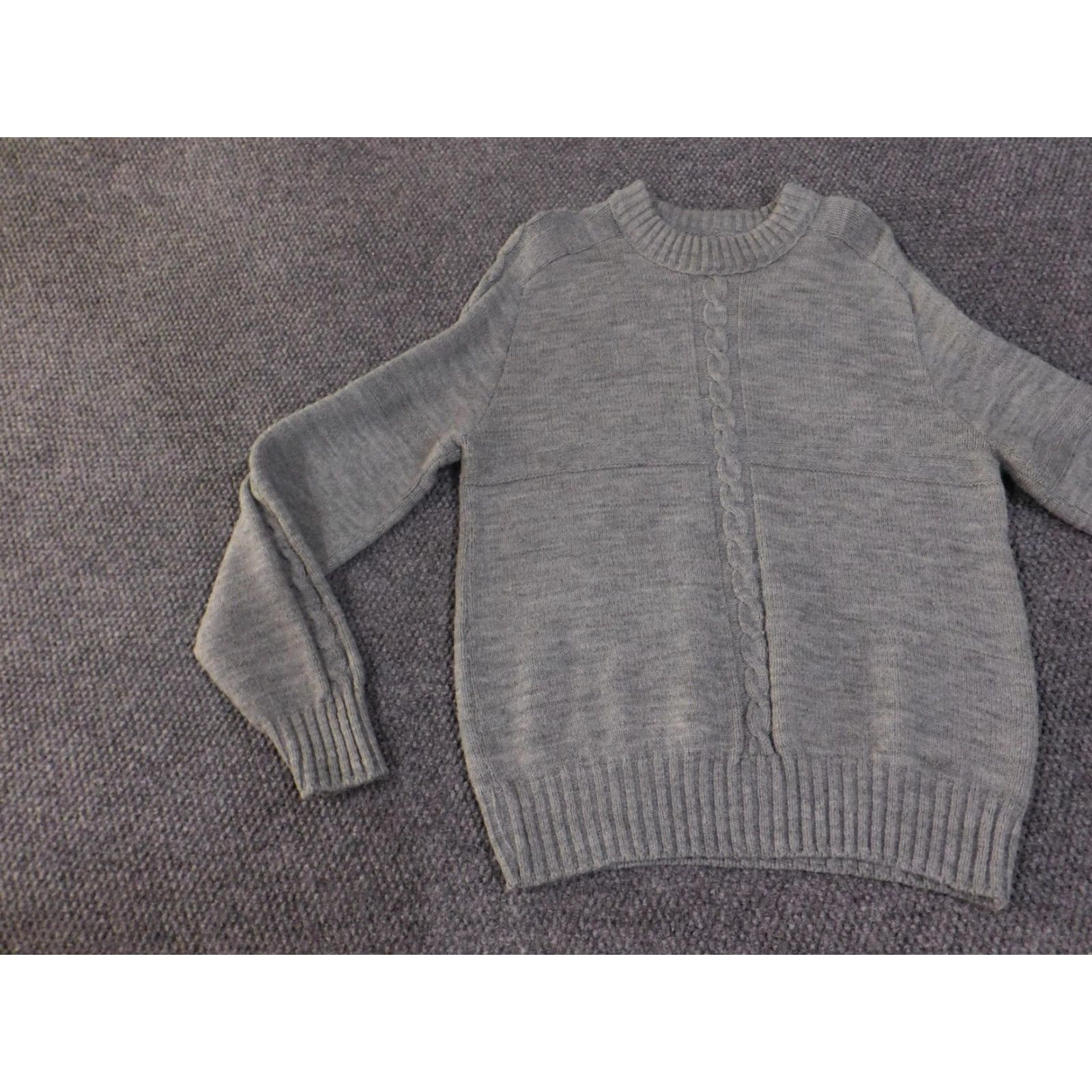 Vintage VINTAGE Lord Jeff Sweater Mens M Gray Cable Knit Crewneck Made USA Orlon Size US M / EU 48-50 / 2 - 3 Thumbnail