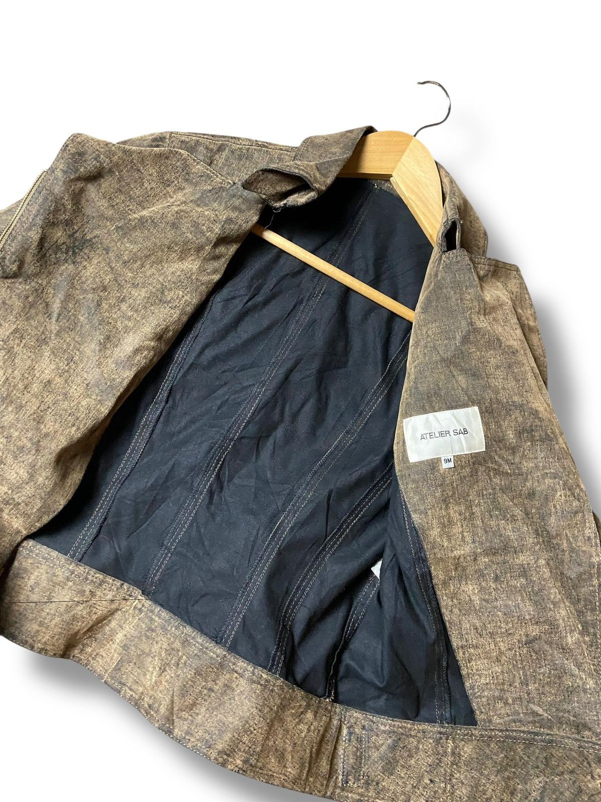 Japanese Brand Atelier Sab Crop Riders Jacket (147) Size US XXS / EU 40 - 3 Thumbnail
