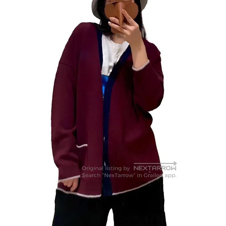 Loewe Loewe Burgundy wool cardigan Size S / US 4 / IT 40 - 3 Thumbnail