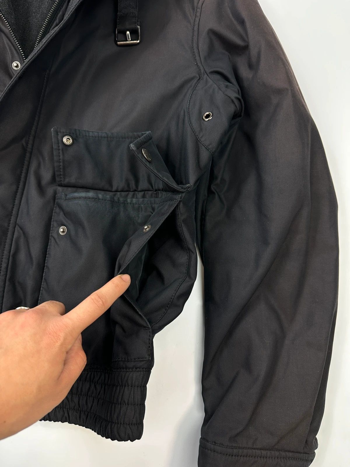Prada Prada Sport FW2007 Black Faded Bomber Aviator Jacket Size US XL / EU 56 / 4 - 5 Thumbnail