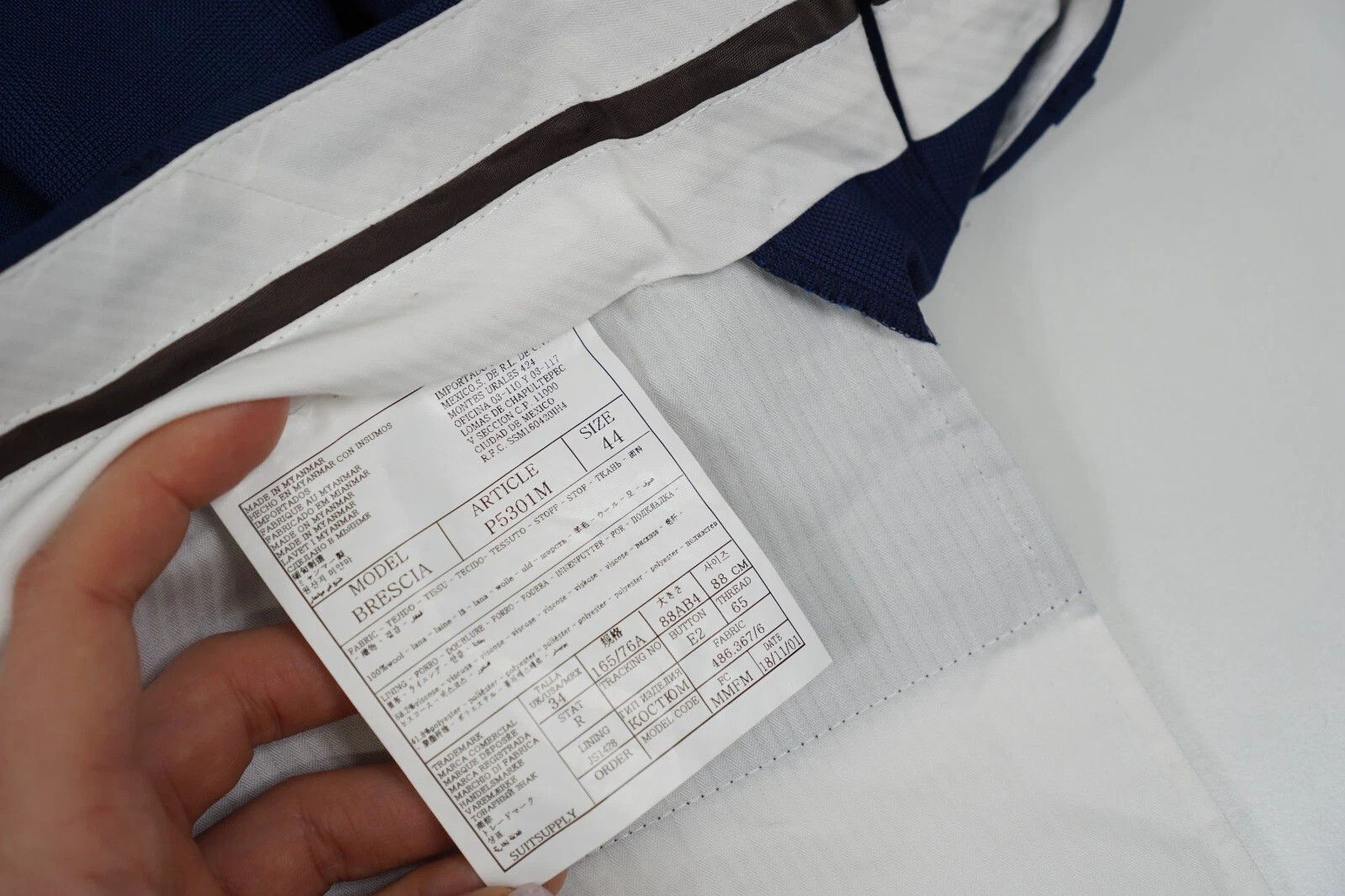 Suitsupply Men Suitsupply Suit Lazio Single Breasted Wool Blue US34 Size 34R - 10 Thumbnail