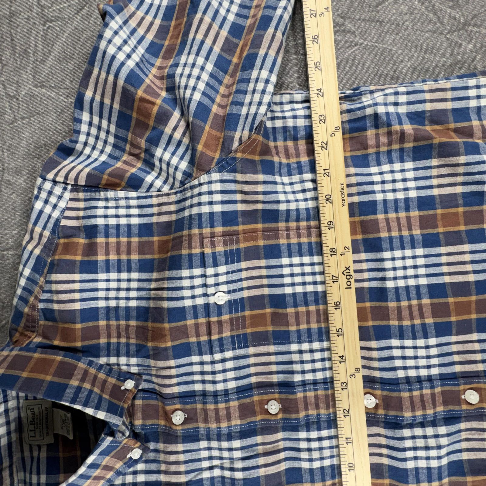 L.L. Bean L.L. Bean Shirt Men's L Blue Brown Button Down Traditional Size US L / EU 52-54 / 3 - 3 Thumbnail