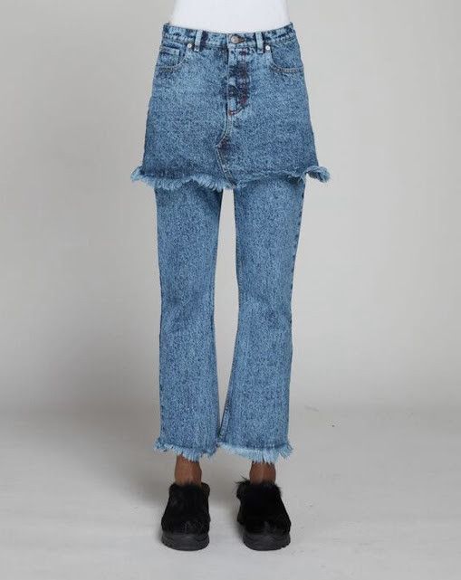 image of Marni O1W1Db10524 Jeans Trousers With Skirt In Blue, Women's (Size 30)