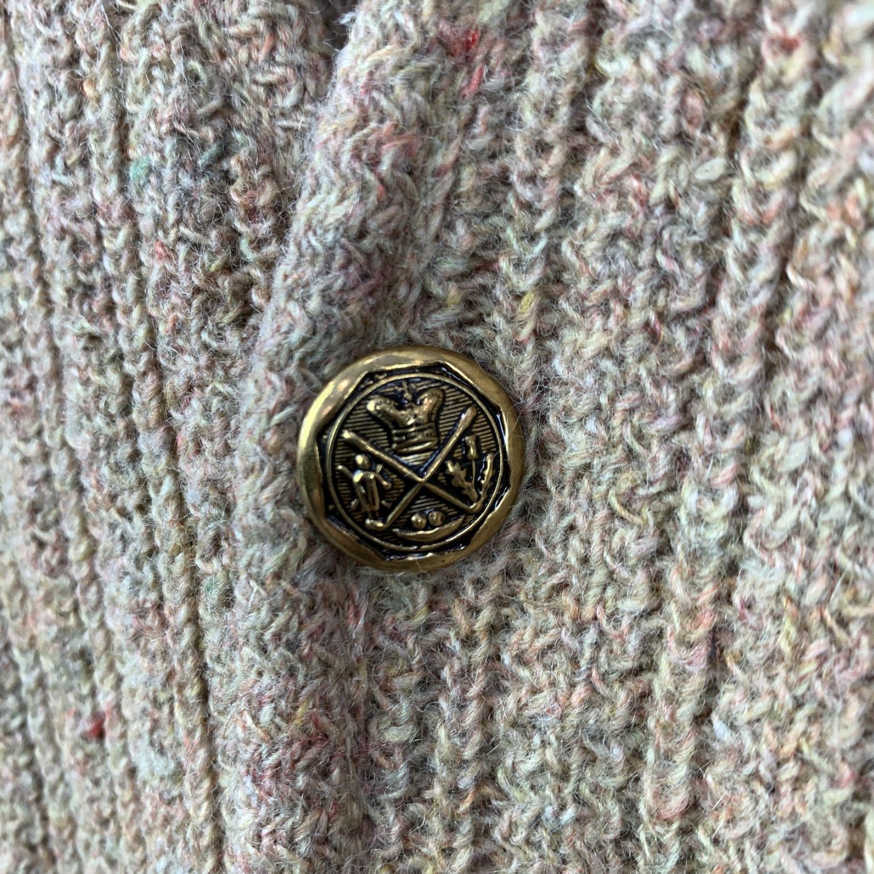 Vintage VINTAGE Puritan Sweater Adult Large Tan Brown Heathered Ribbed V-Neck Cardigan 60s Mens Size US L / EU 52-54 / 3 - 4 Thumbnail