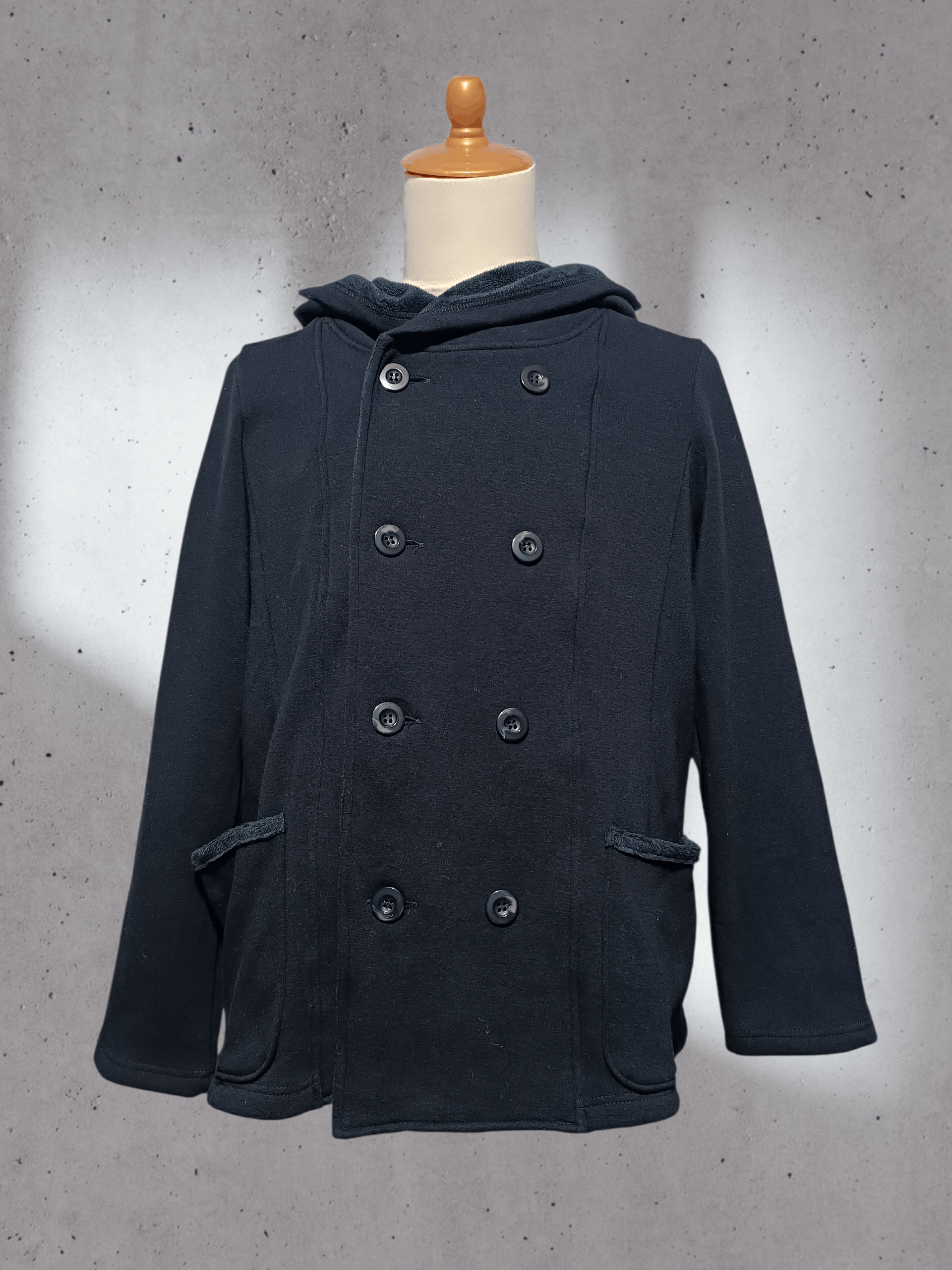 Japanese Brand Japanese Double Breasted Pea Coat Hoodie Size US M / EU 48-50 / 2 - 2 Thumbnail