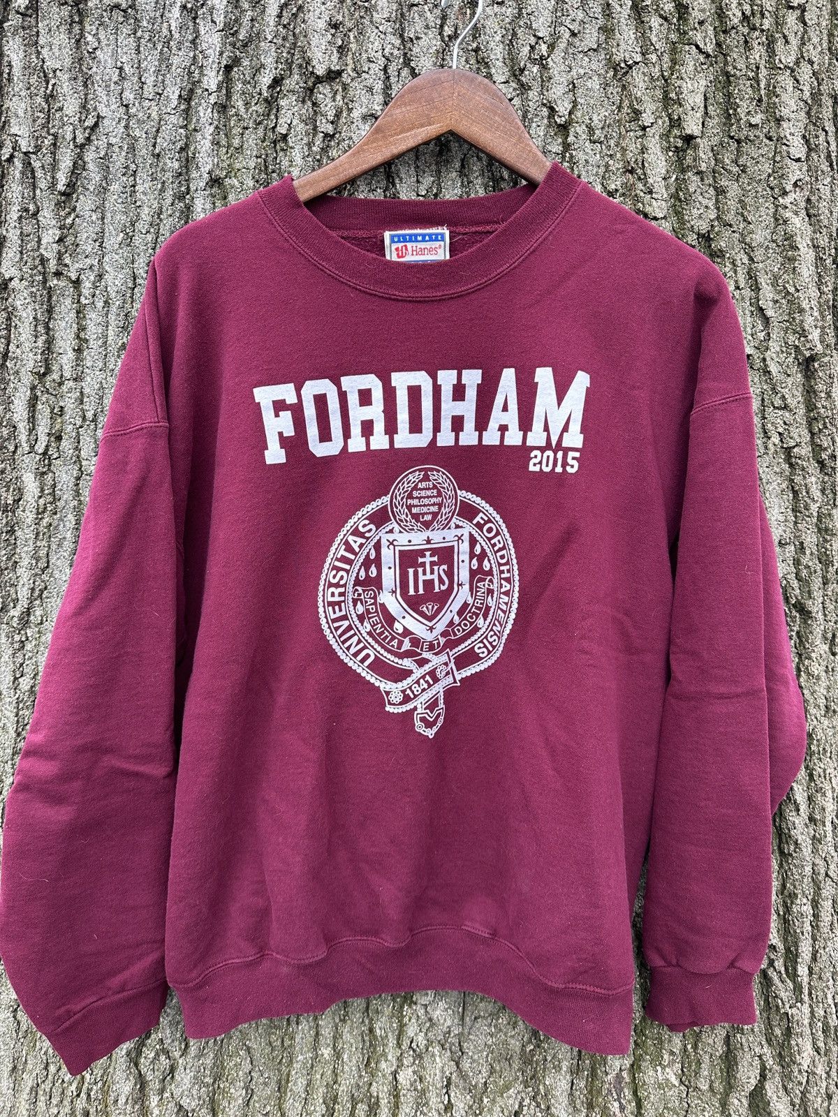 Hanes × Vintage Vintage 2015 Fordham College Crewneck Sweatshirt Size US L / EU 52-54 / 3 - 1 Thumbnail
