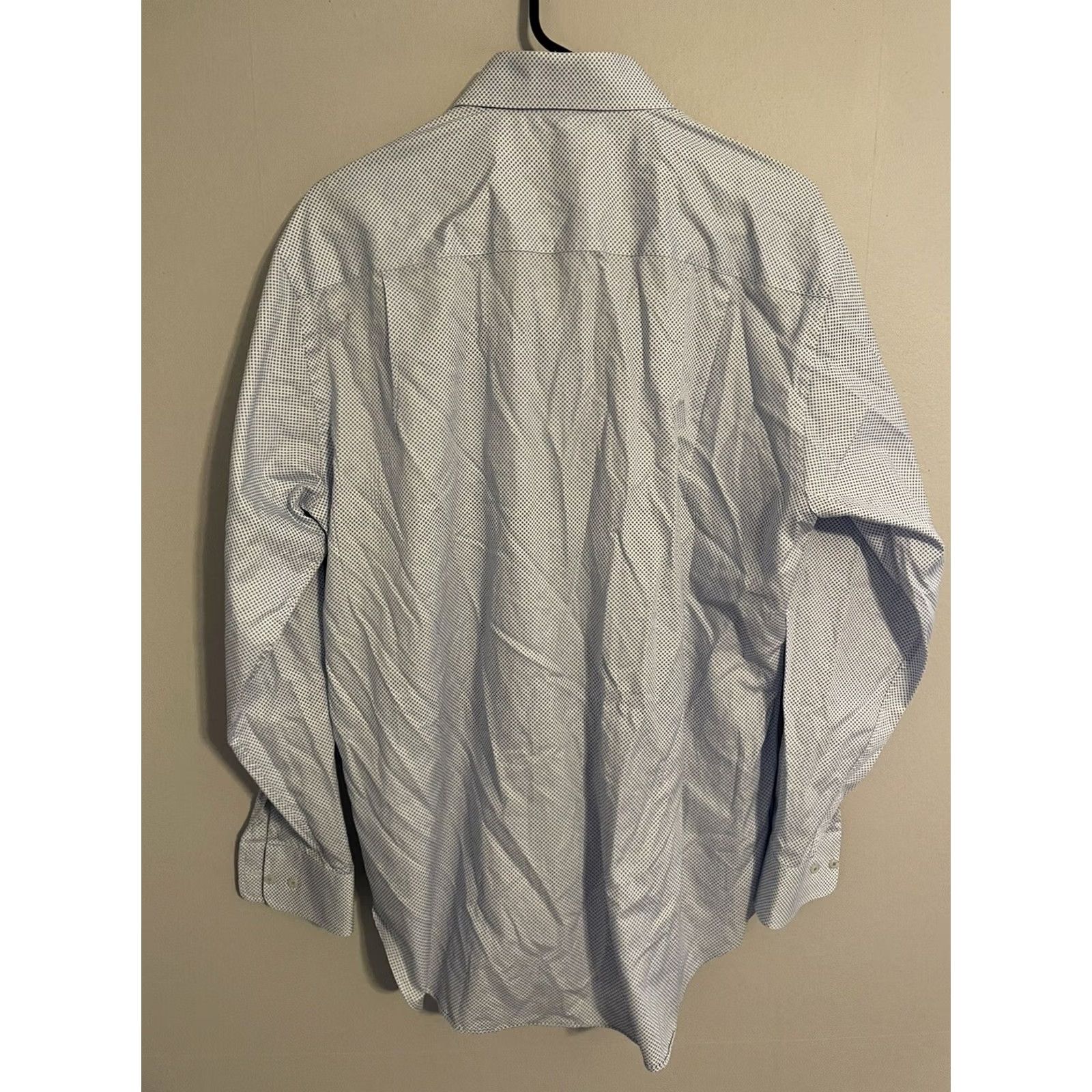David Donahue David Donahue Light Blue Geometric Dress Shirt Men's 16.5 34/35 L/S Button Up Size 46R - 4 Thumbnail